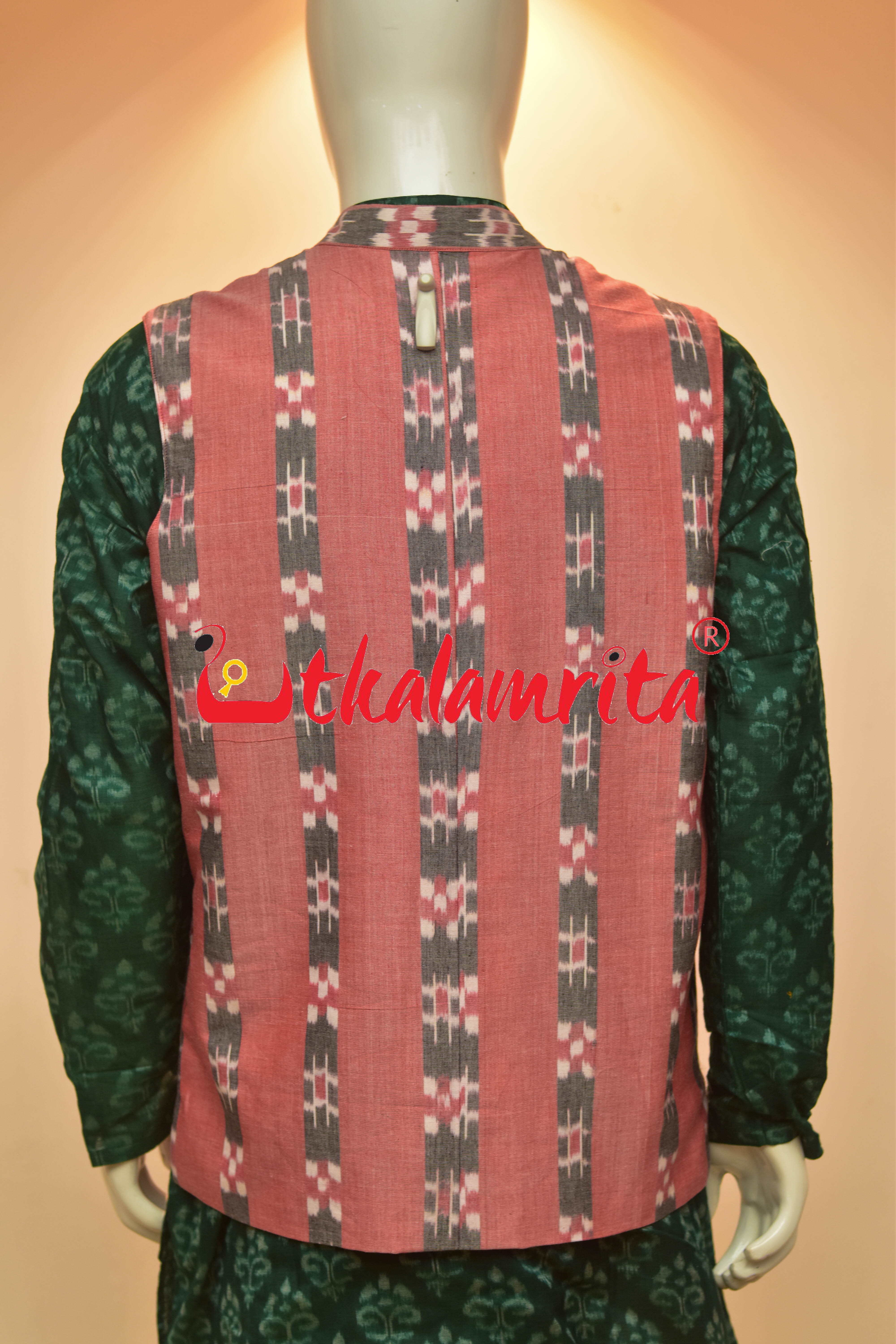 Peach Body Grey Lines Pasapali (Modi Jacket)