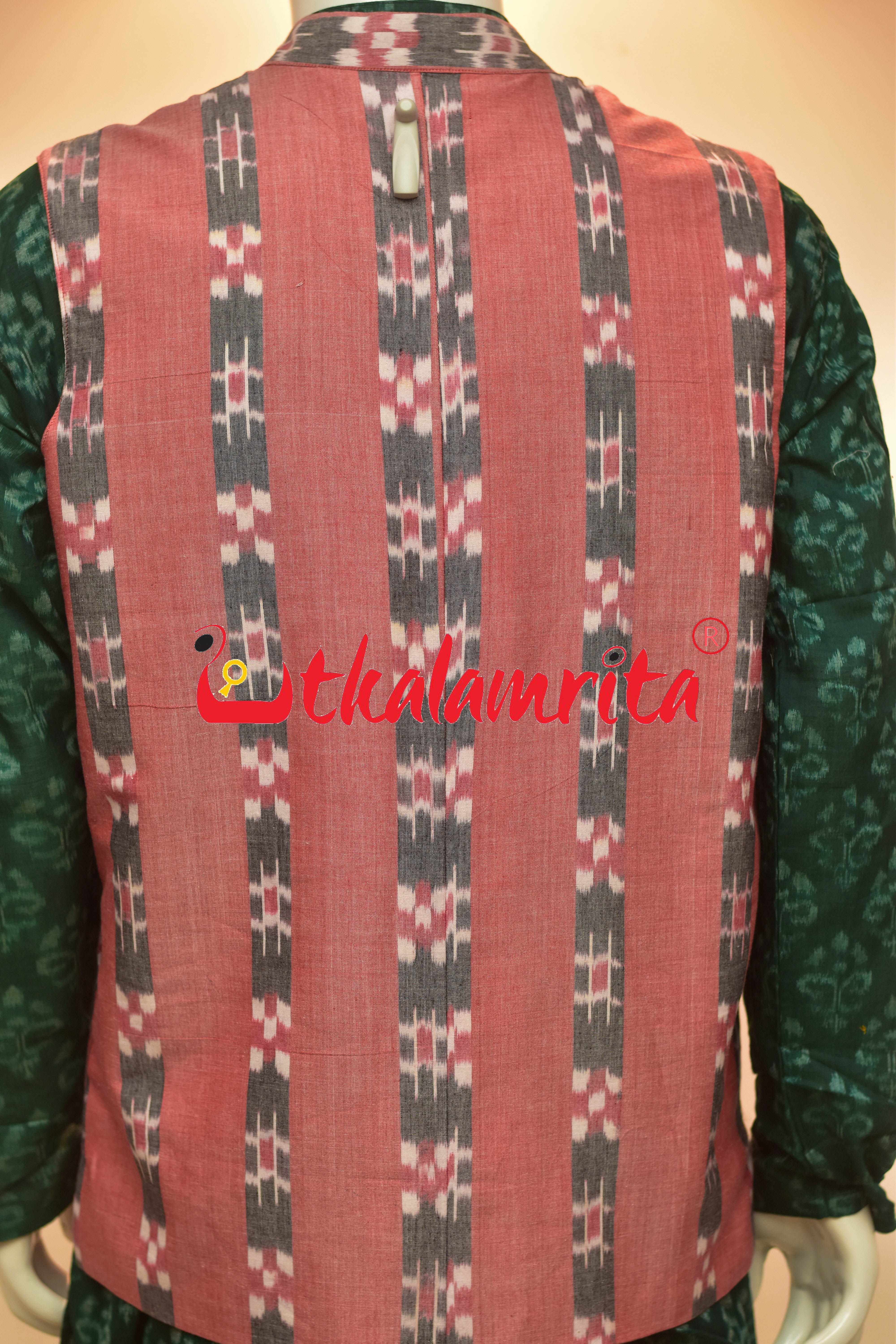 Peach Body Grey Lines Pasapali (Modi Jacket)