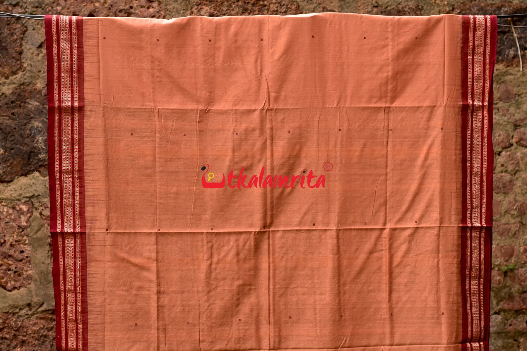 Red Chandan Bomkai Buti Cotton Saree