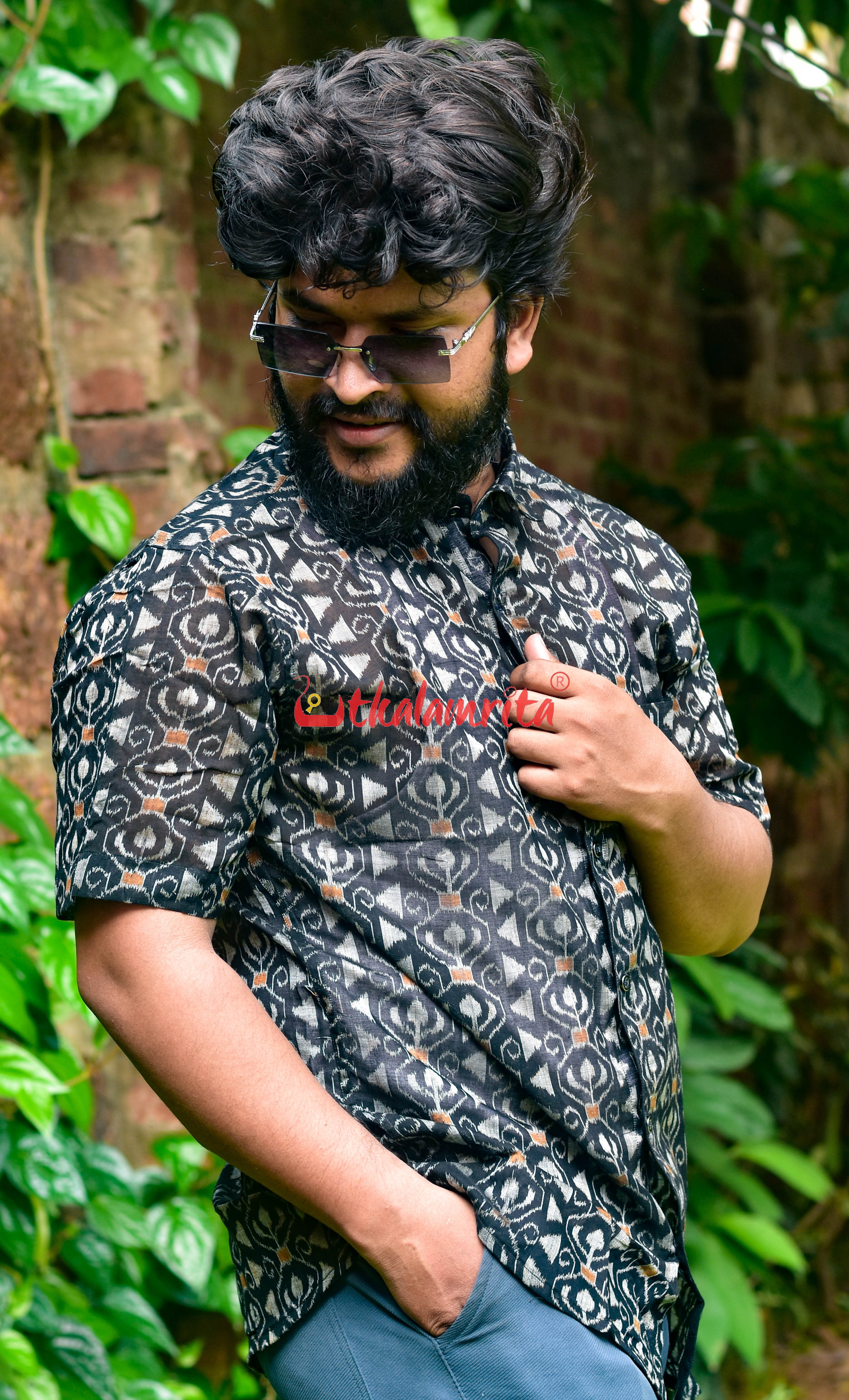 Black Phuldani (Mens' Half Shirt)