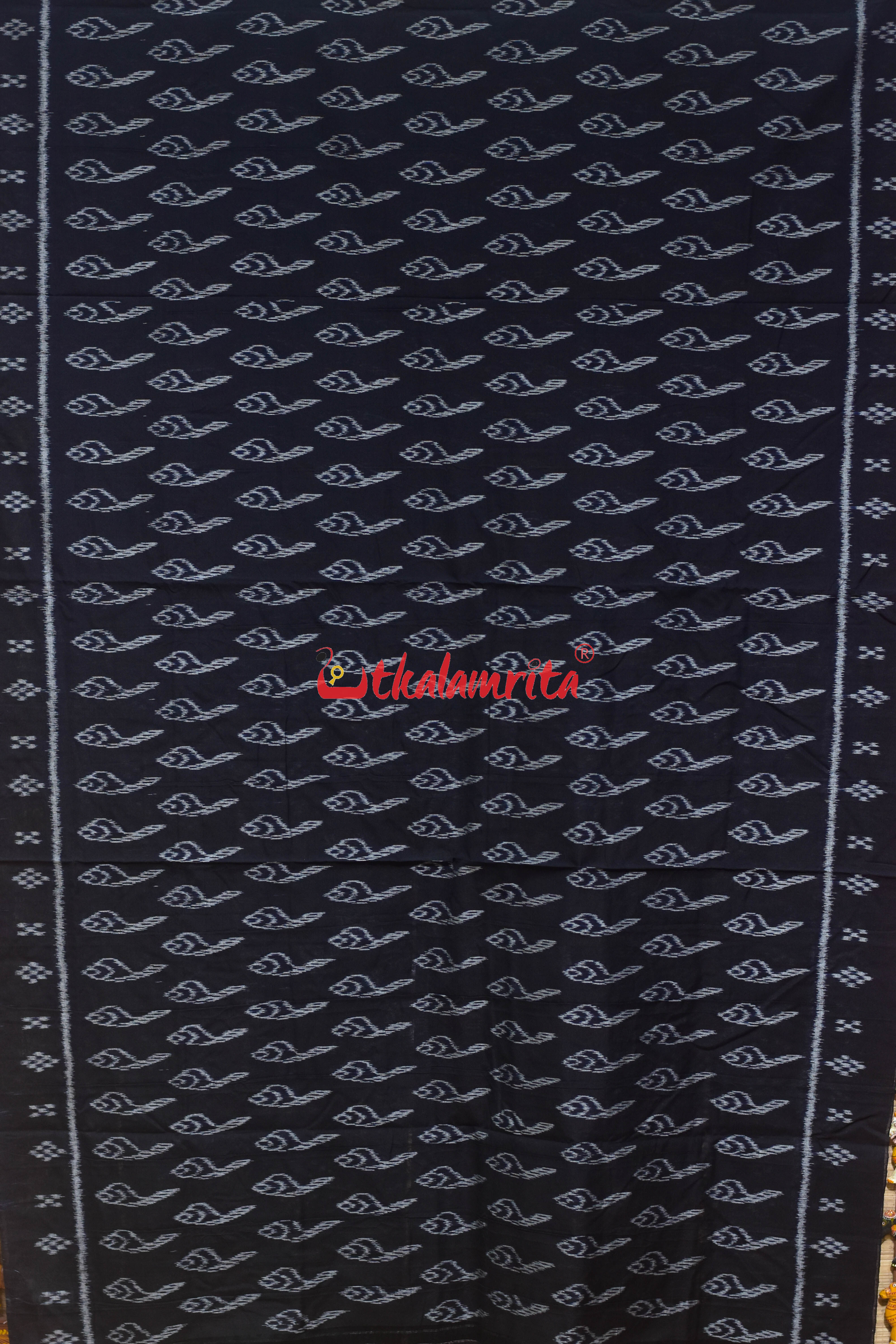Black Body Sankha Khandua Cotton Saree