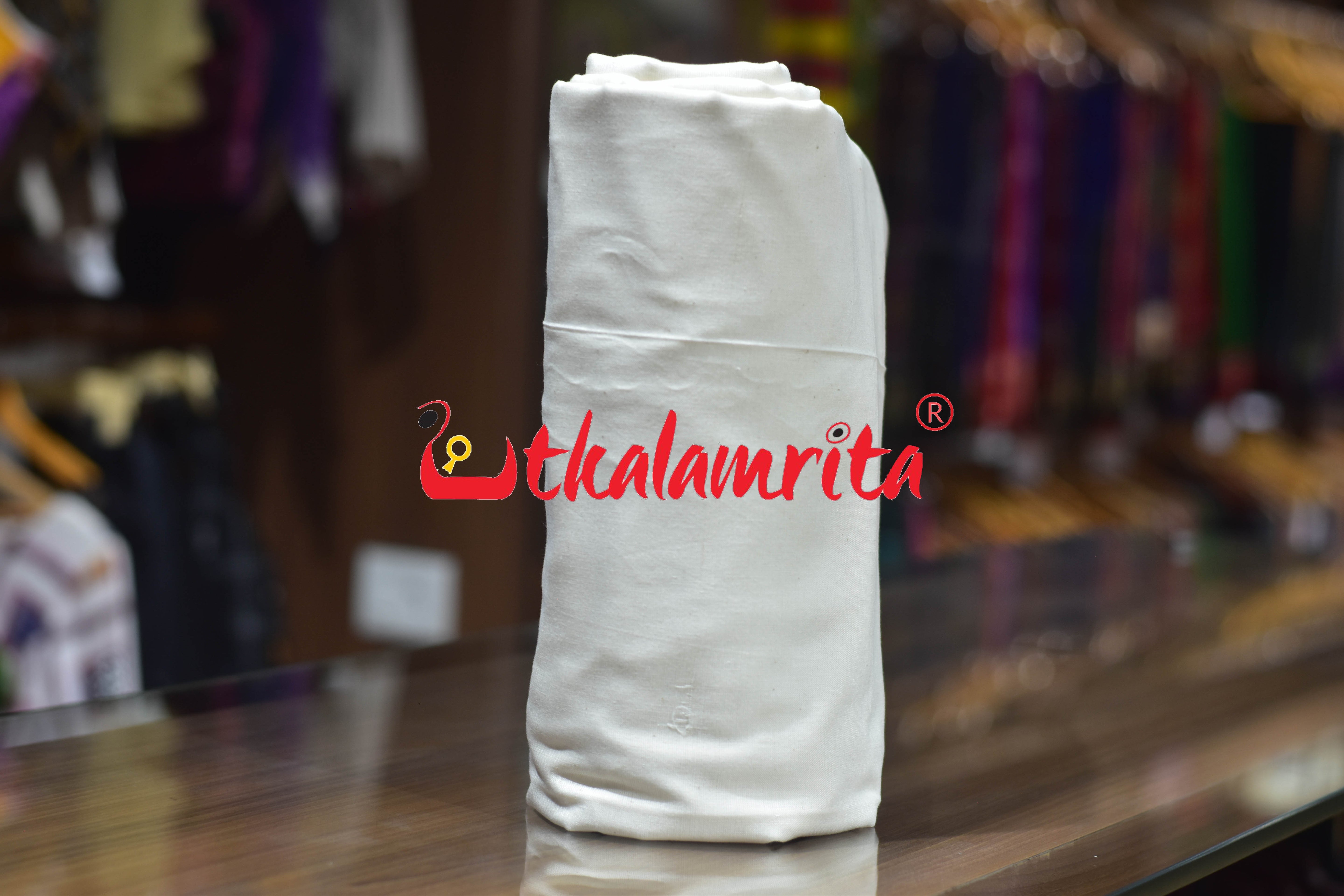 Plain White Maniabandha Cotton (Fabric)
