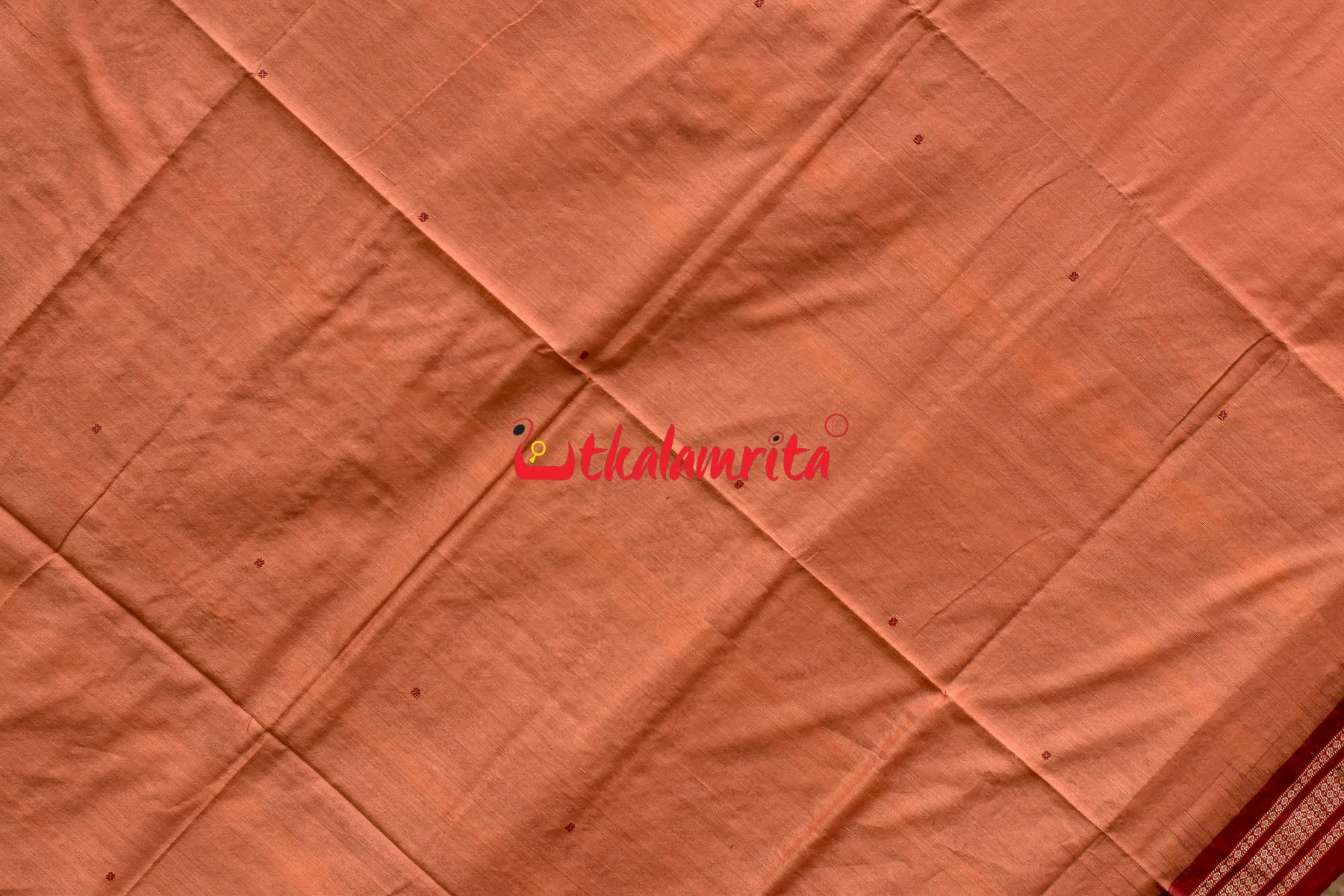 Red Chandan Bomkai Buti Cotton Saree