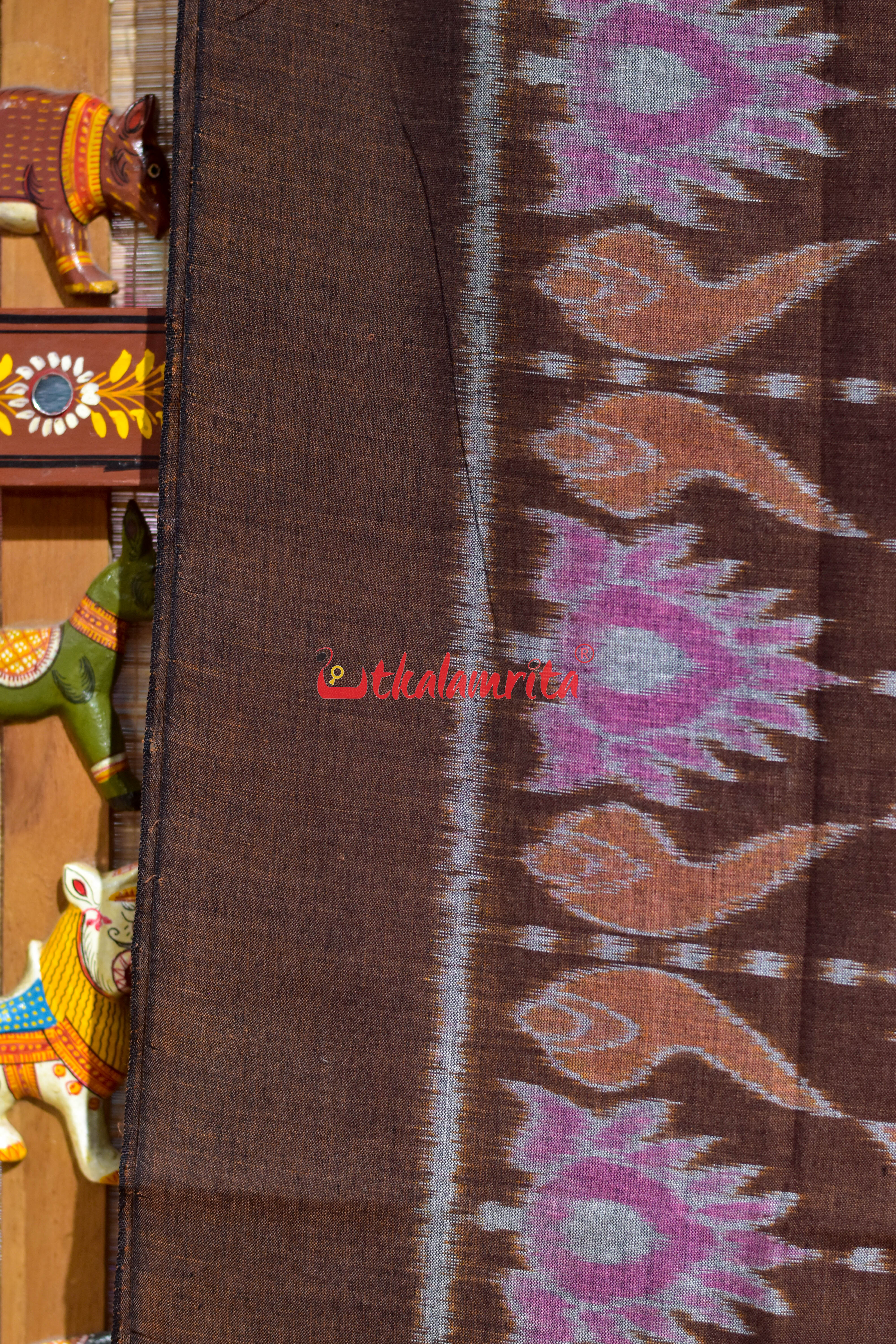 Coffee Jodi Sankha Khandua Cotton Saree