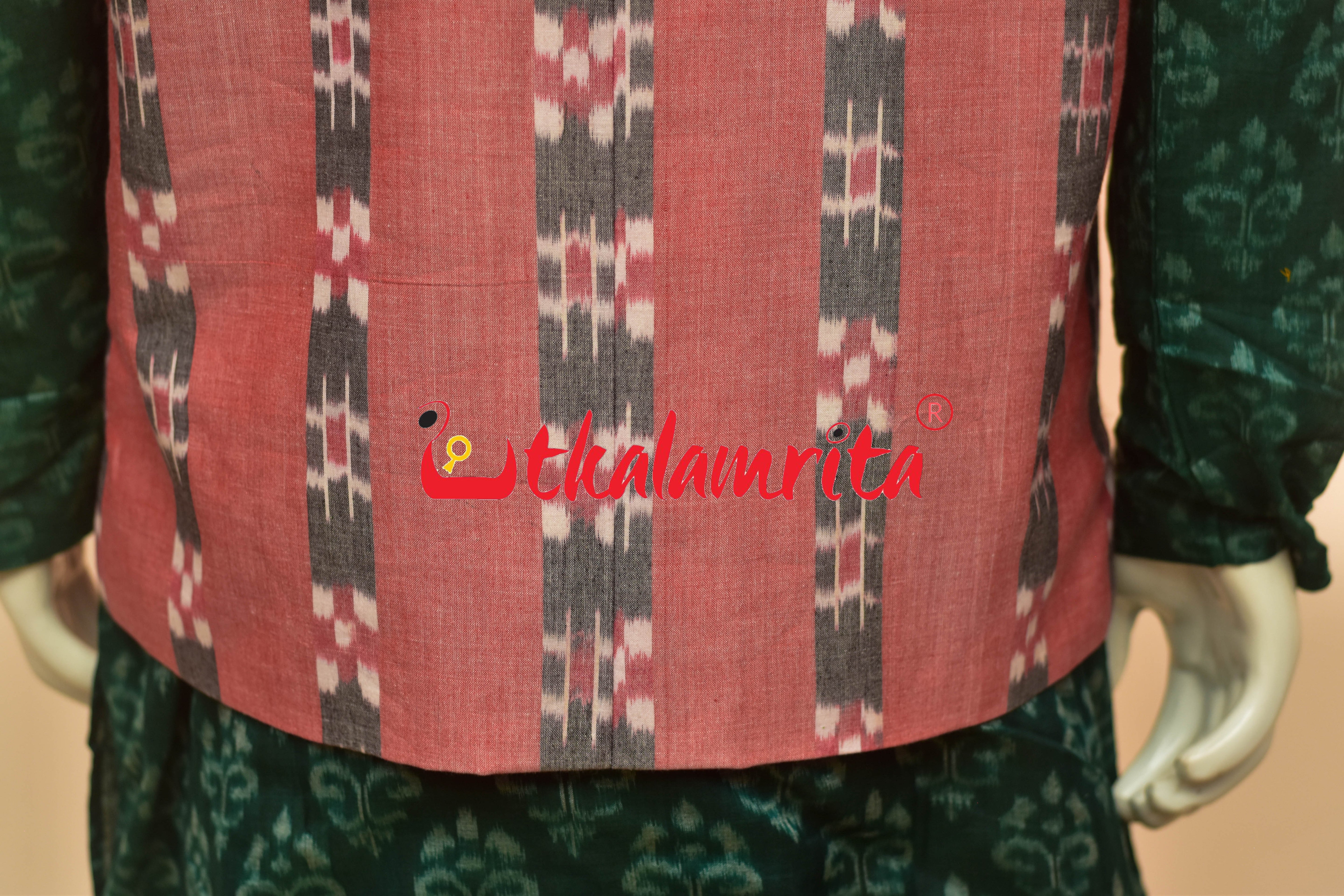 Peach Body Grey Lines Pasapali (Modi Jacket)