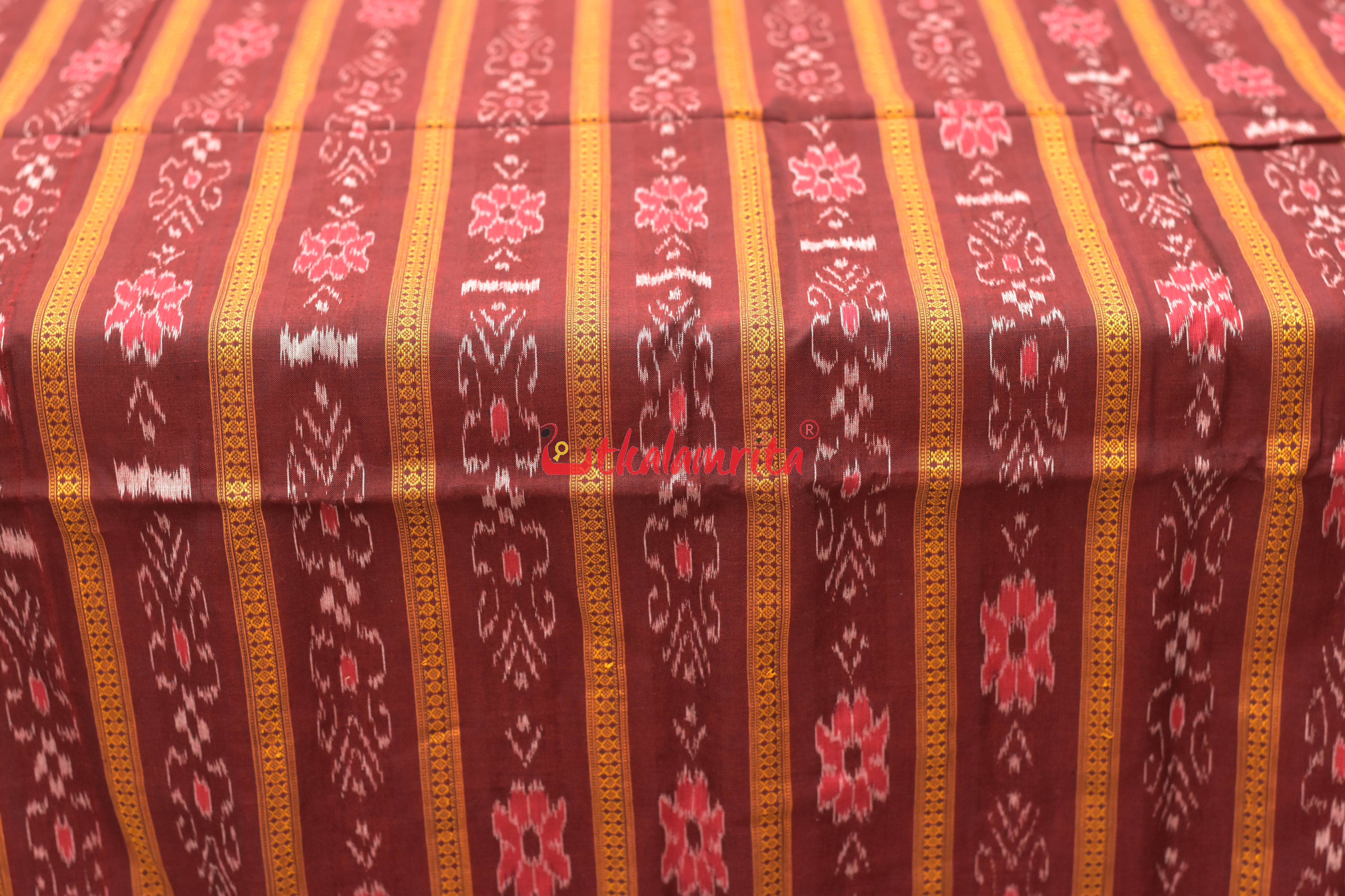 Maroon With Flower Ikat (Fabric)