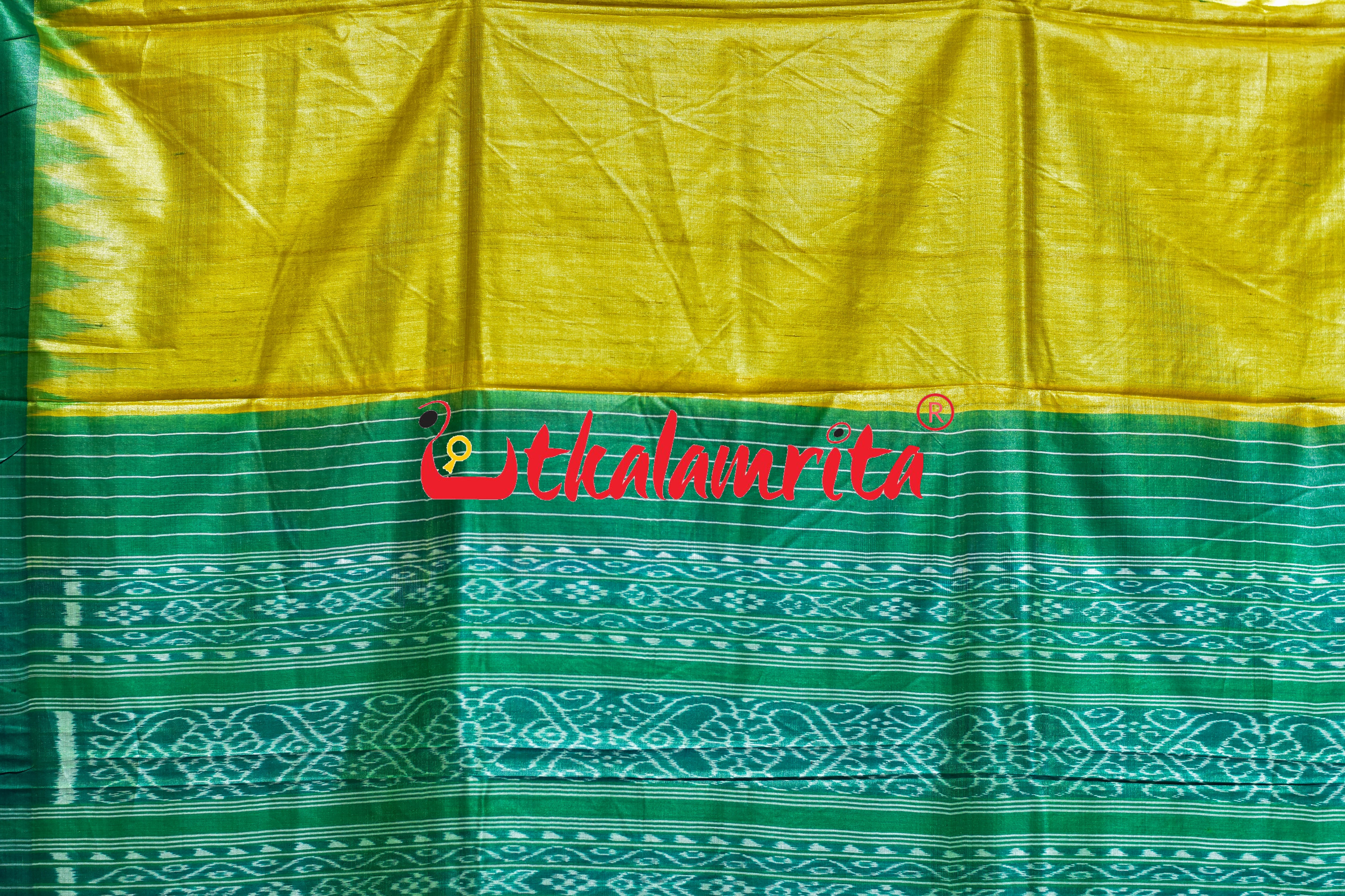 Yellow Green Gopalpur Tussar Silk Saree