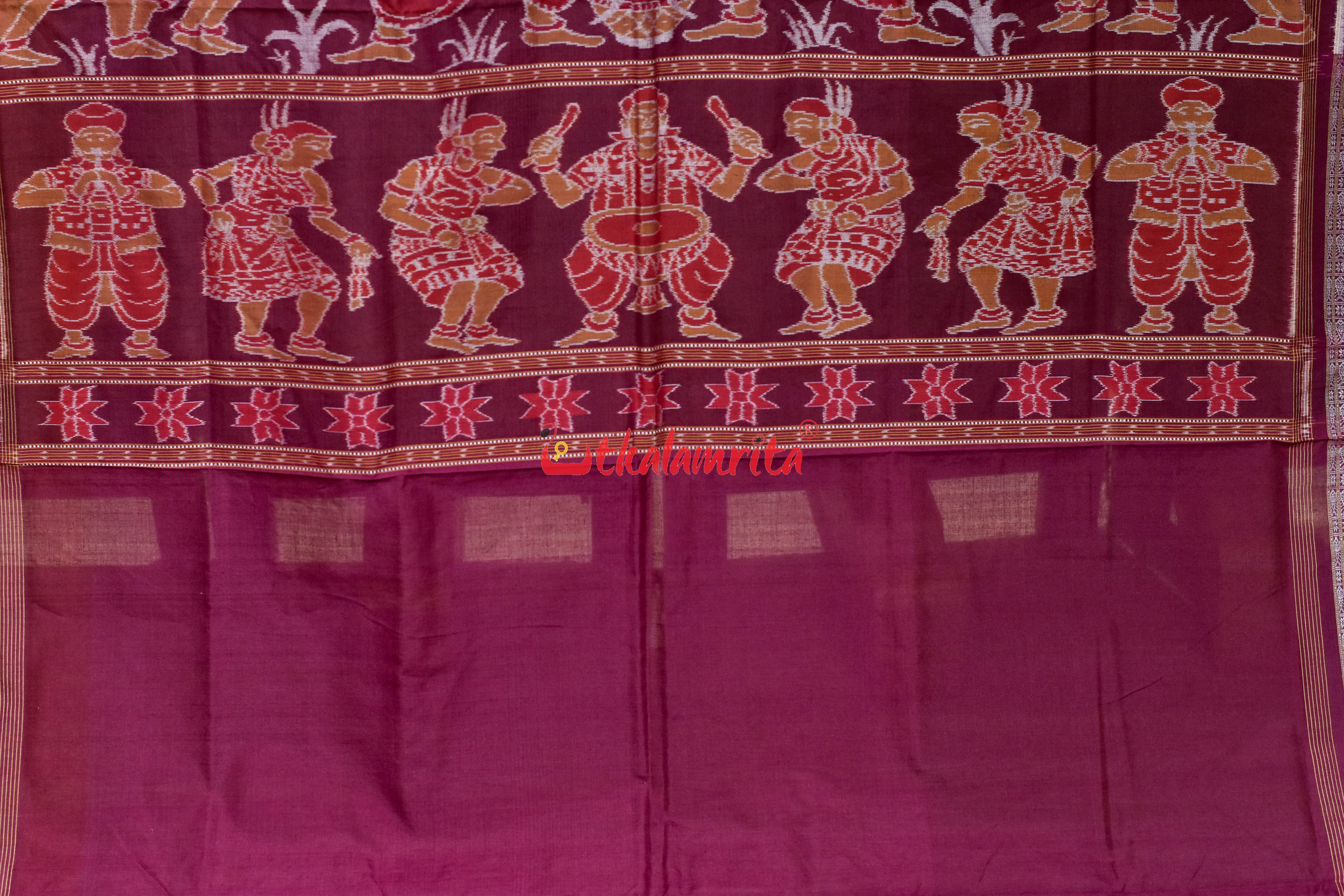 Black NuaKhai Sambalpuri Cotton Saree