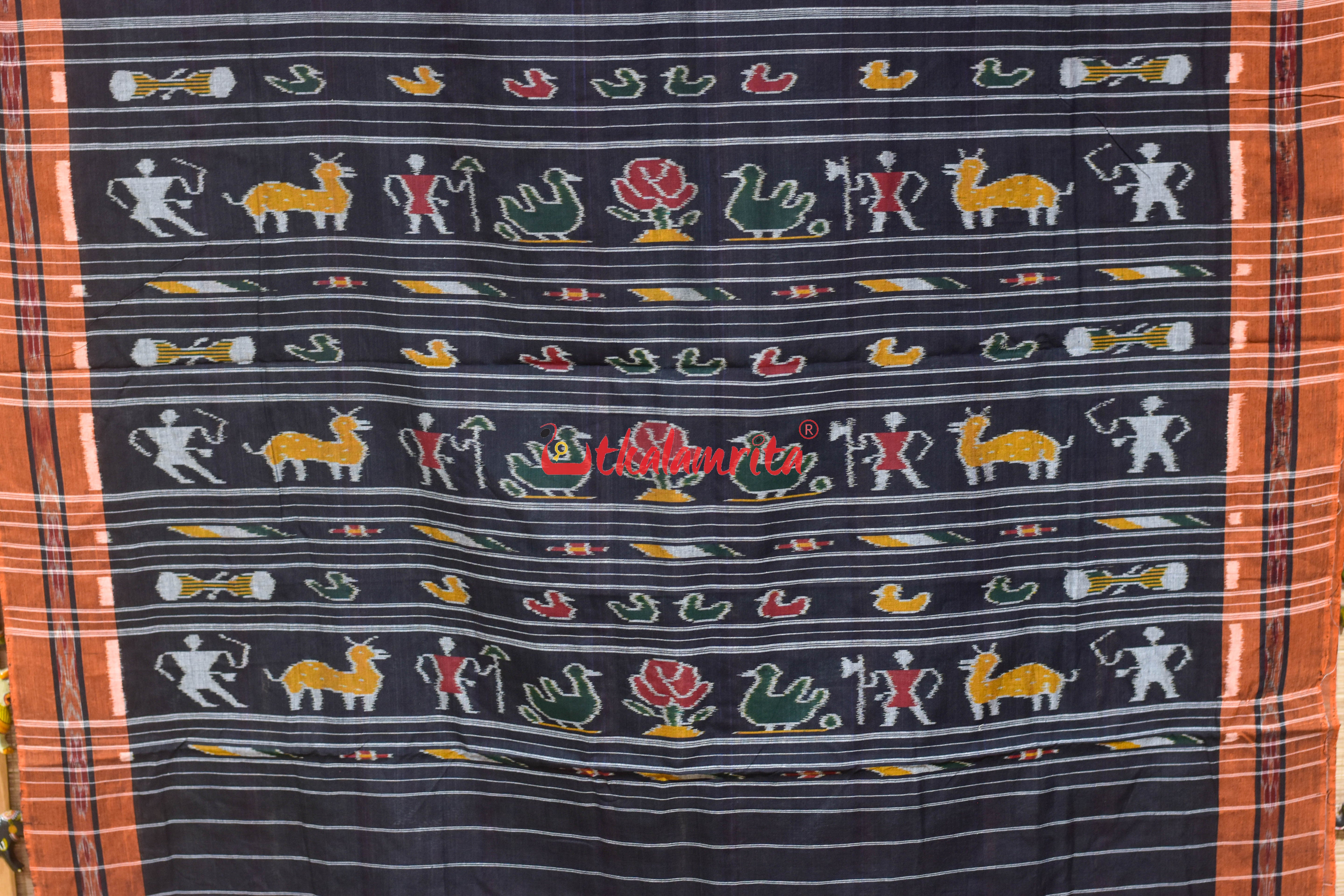 9 Kuthi Pasapali Purple khandua Cotton Saree