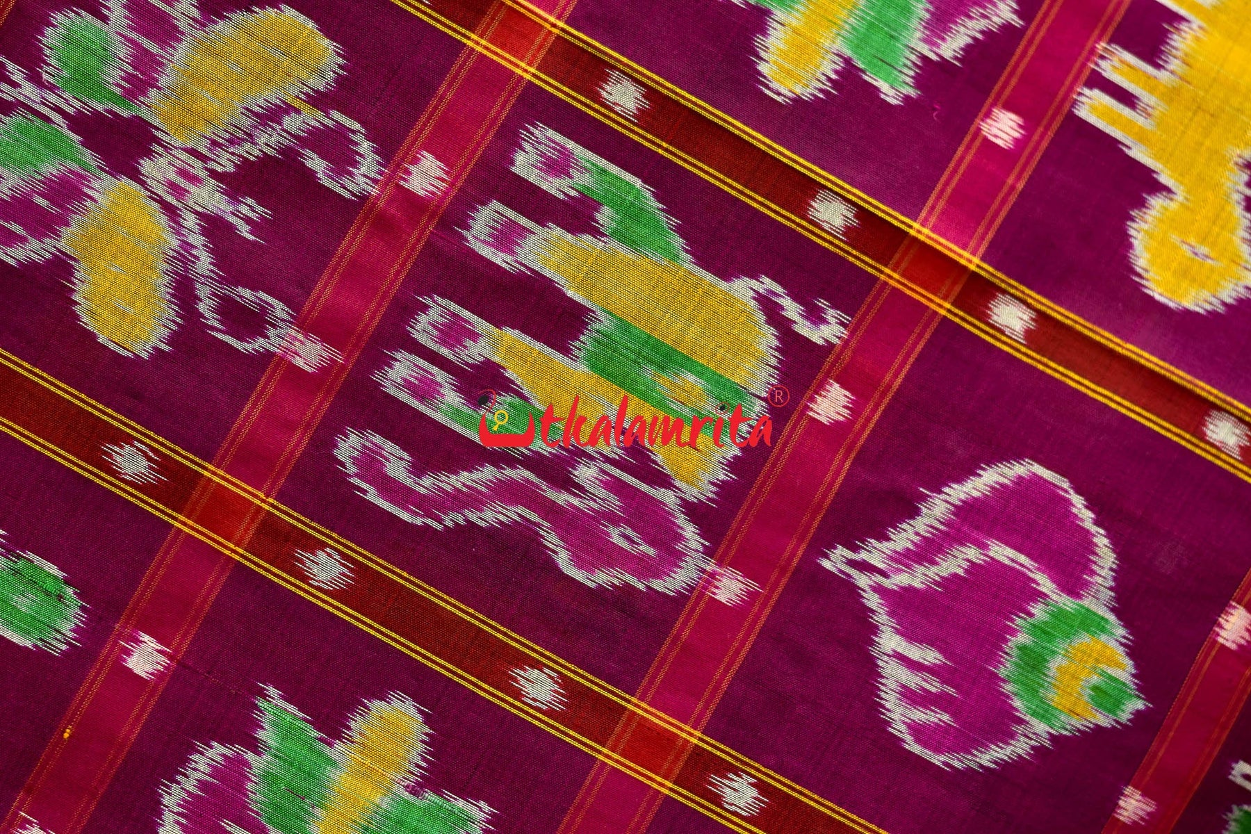 Purple Dotted Nabakothi Khandua Silk Saree