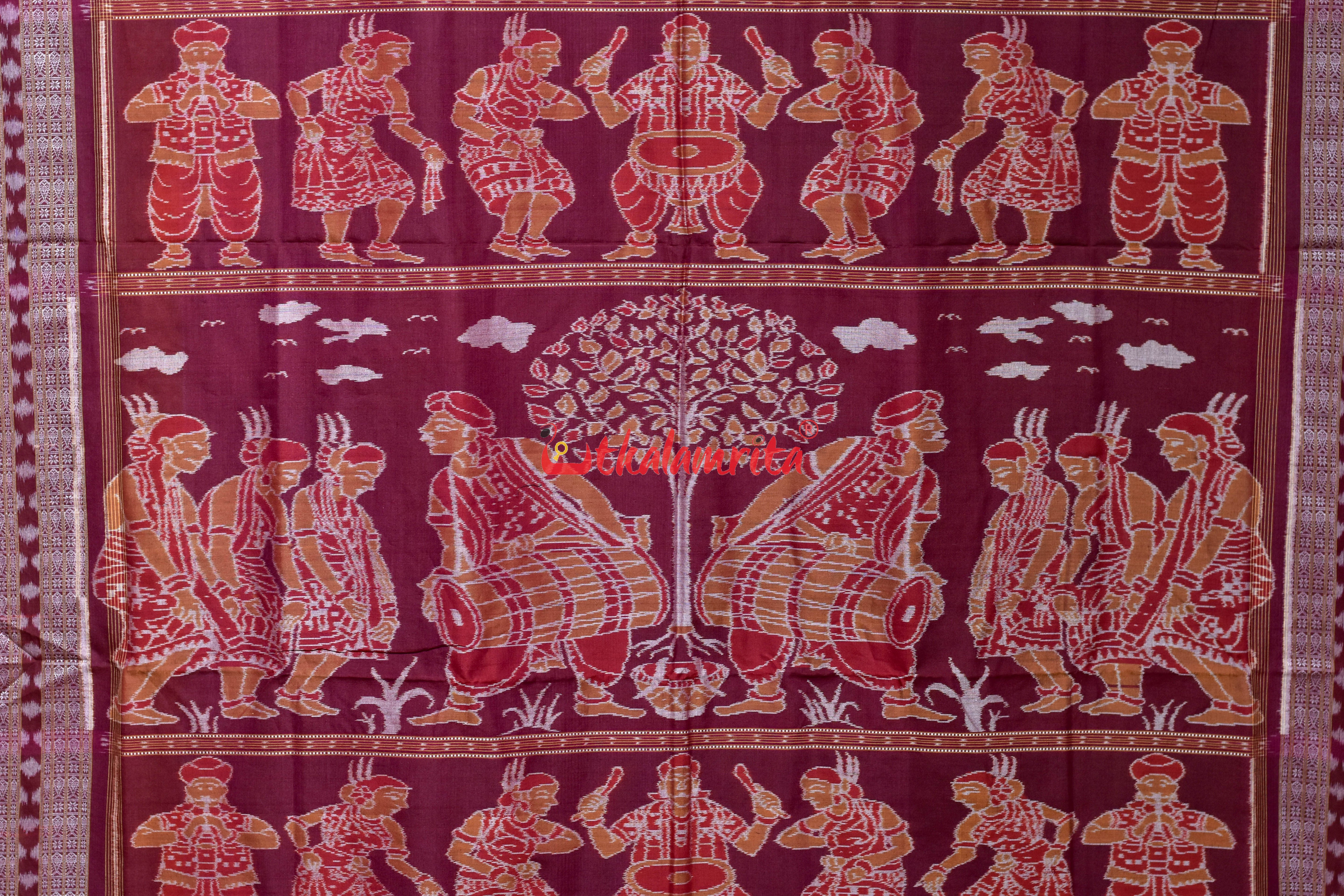 Black NuaKhai Sambalpuri Cotton Saree