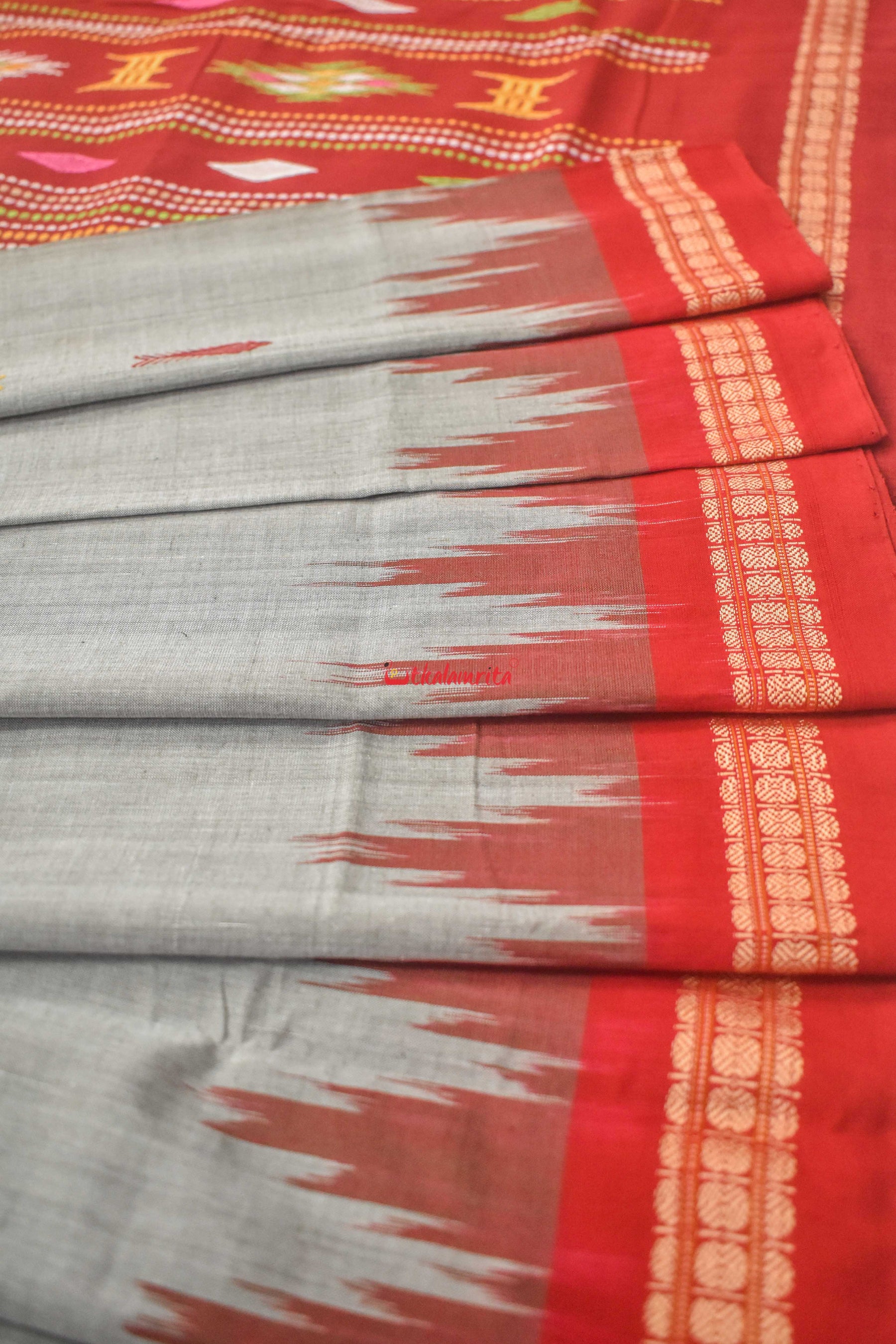 Grey Ganga Jamuna Cotton Bomkai