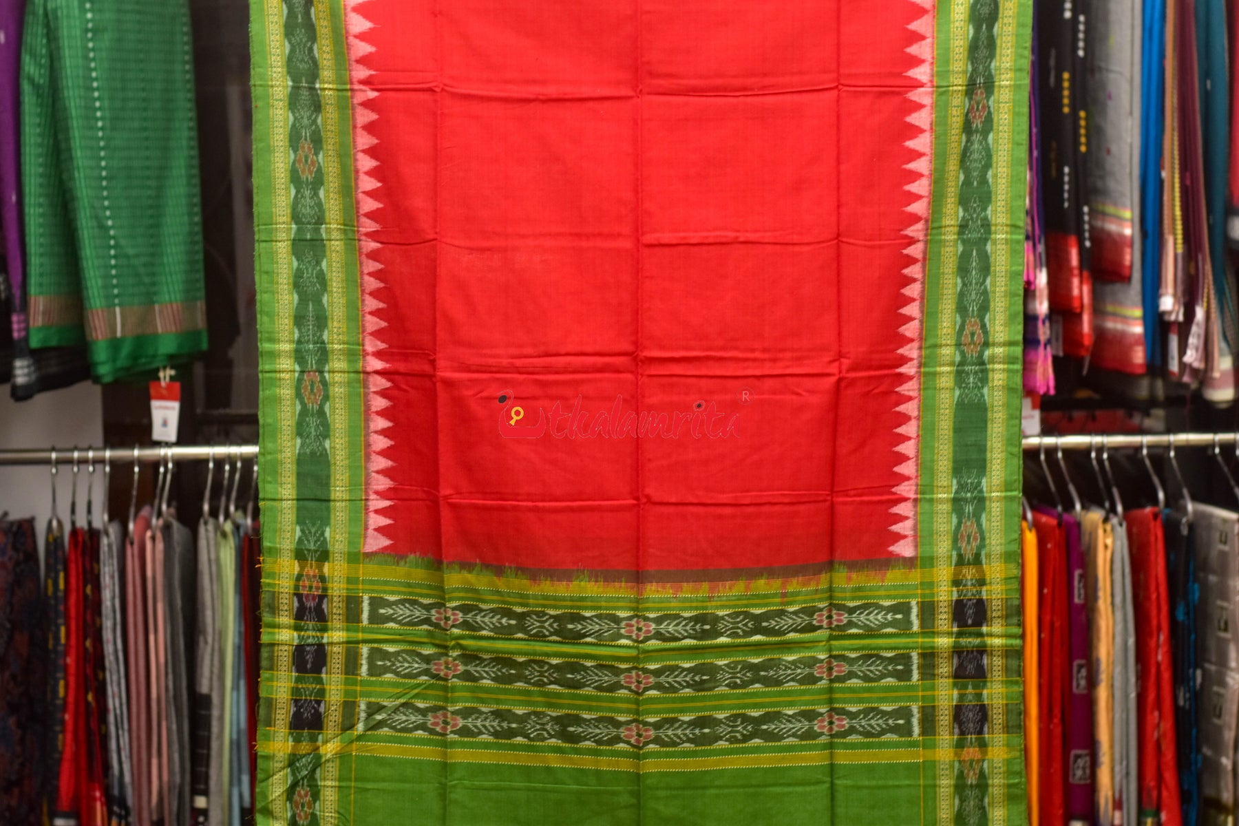 Olive Green Bandha Sambalpuri Dress Set