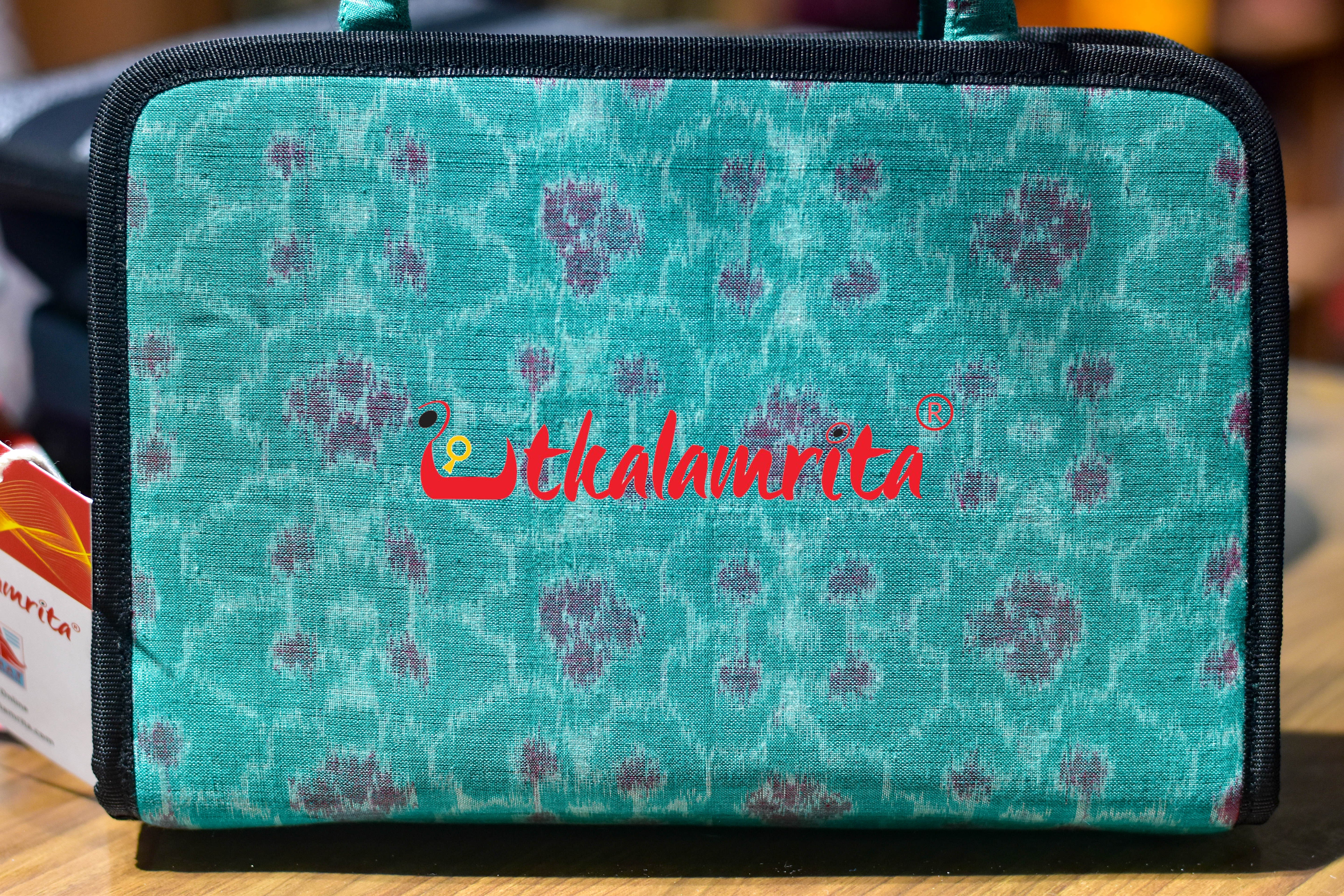 Sea Green Red Flower Square Sling Bag