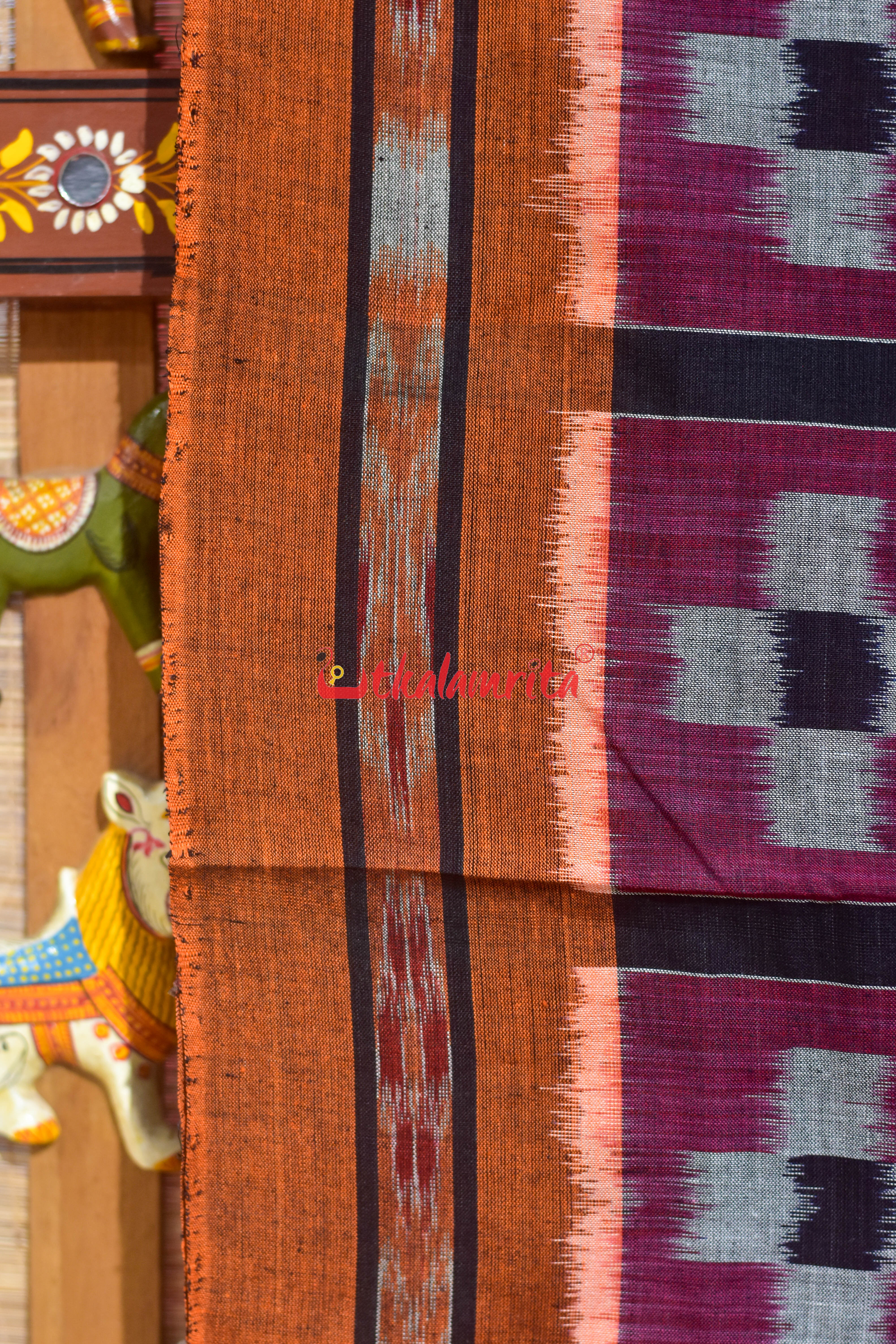 9 Kuthi Pasapali Purple khandua Cotton Saree