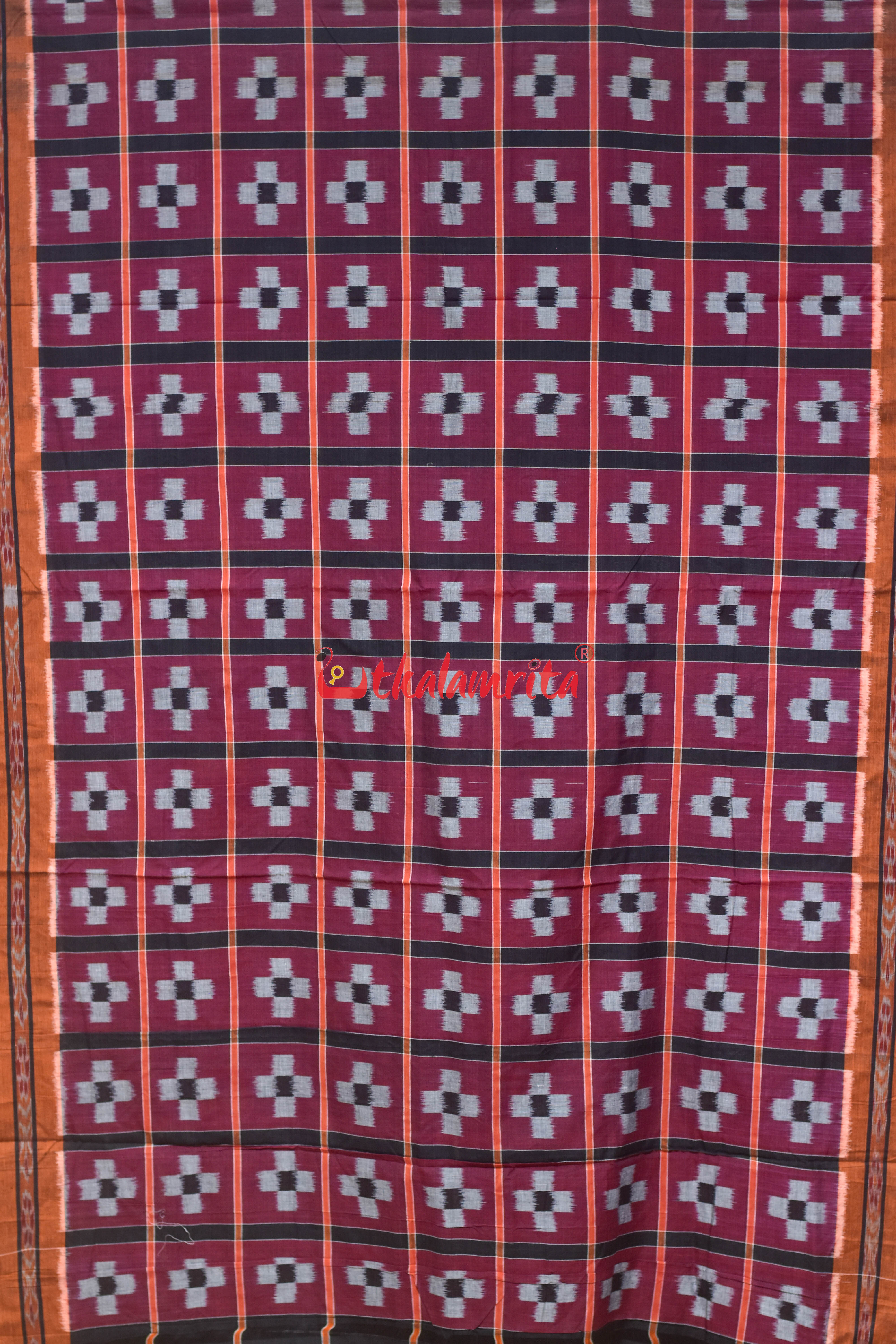 9 Kuthi Pasapali Purple khandua Cotton Saree