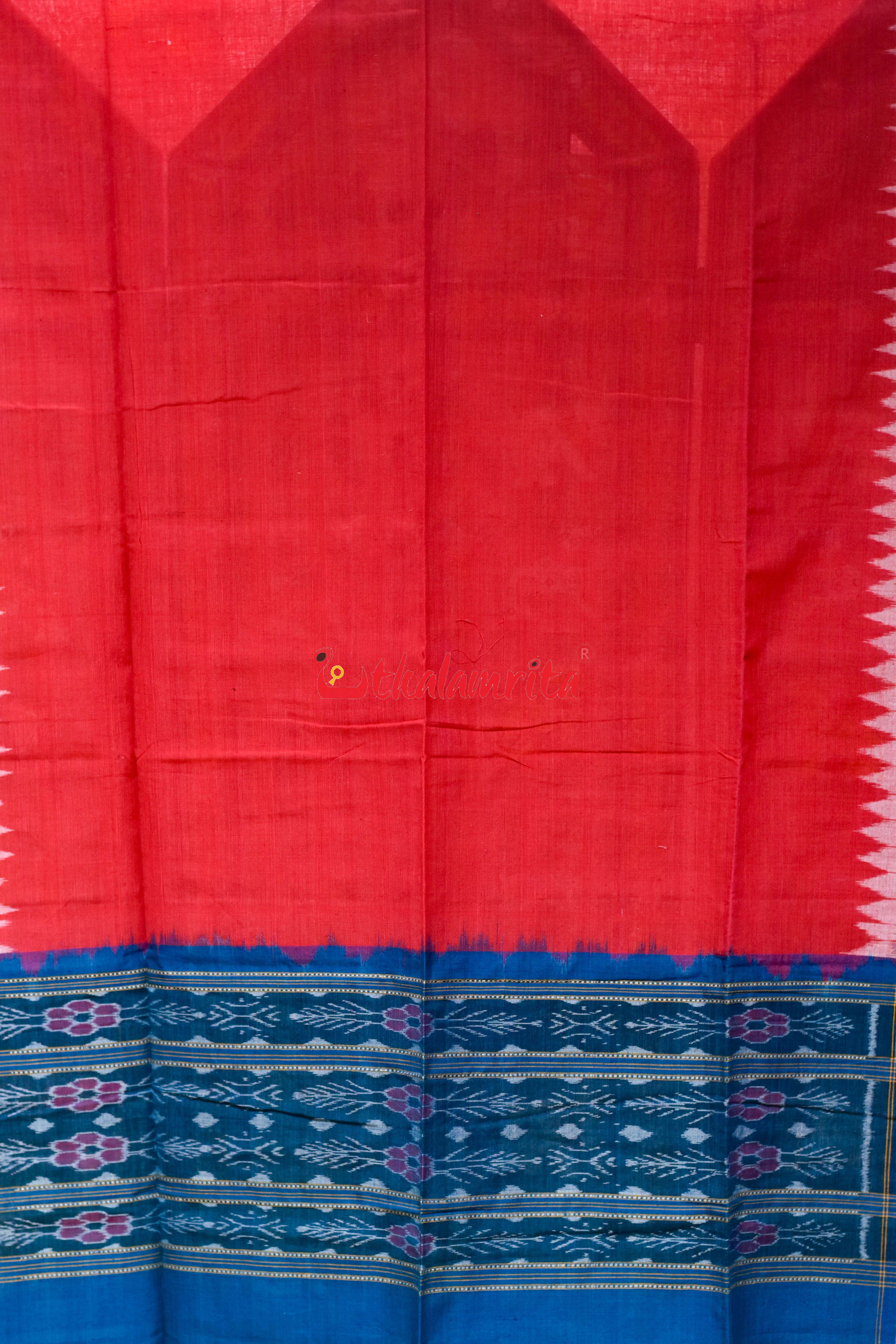 Red Olive Flower Bandha Cotton (Dupatta)