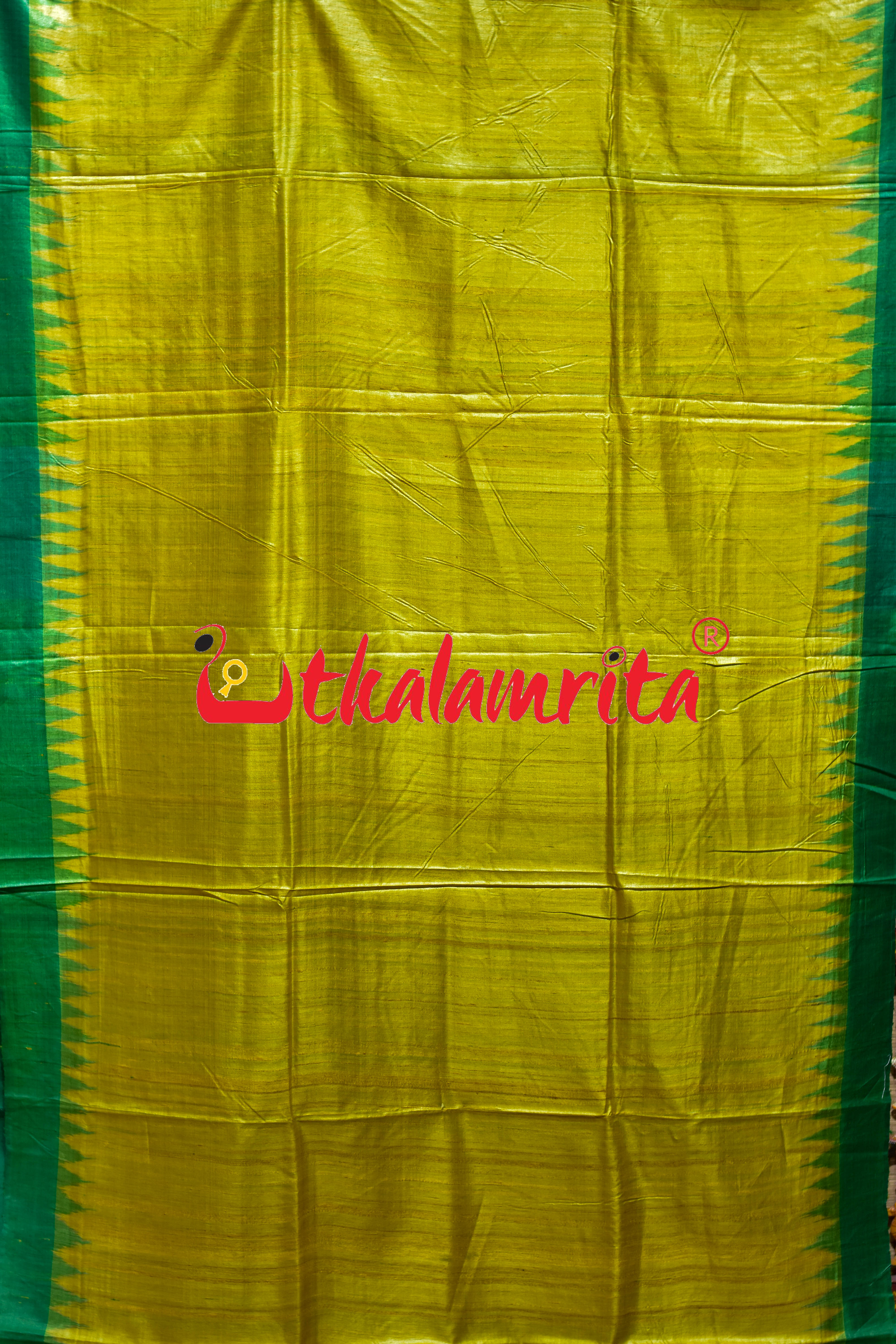 Yellow Green Gopalpur Tussar Silk Saree