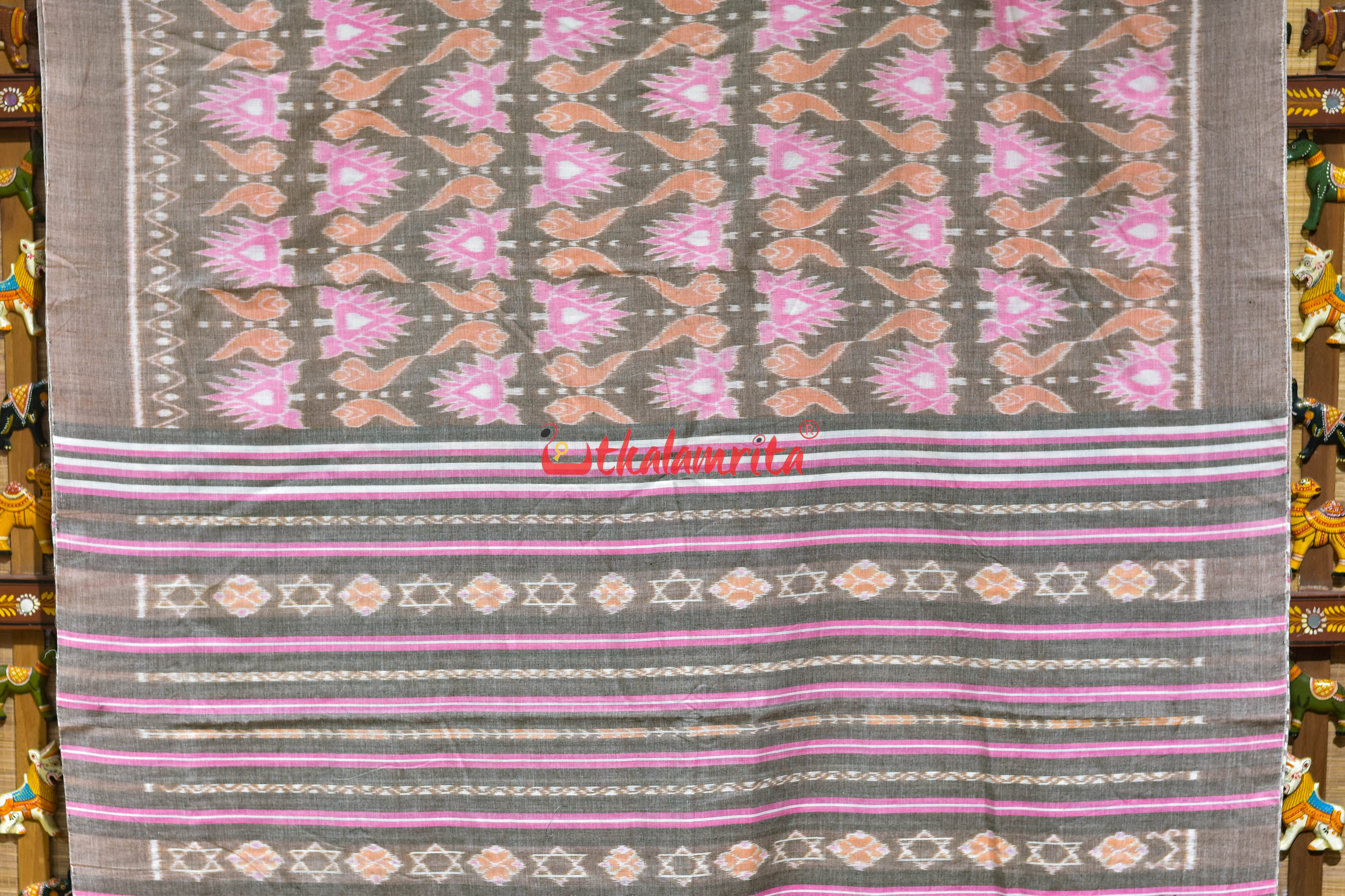 Pink Jodi Sankha Khandua Cotton Saree