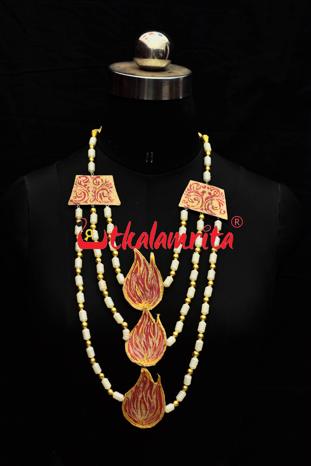 3 Strand Of Agni Pattachitra Jewellery Set