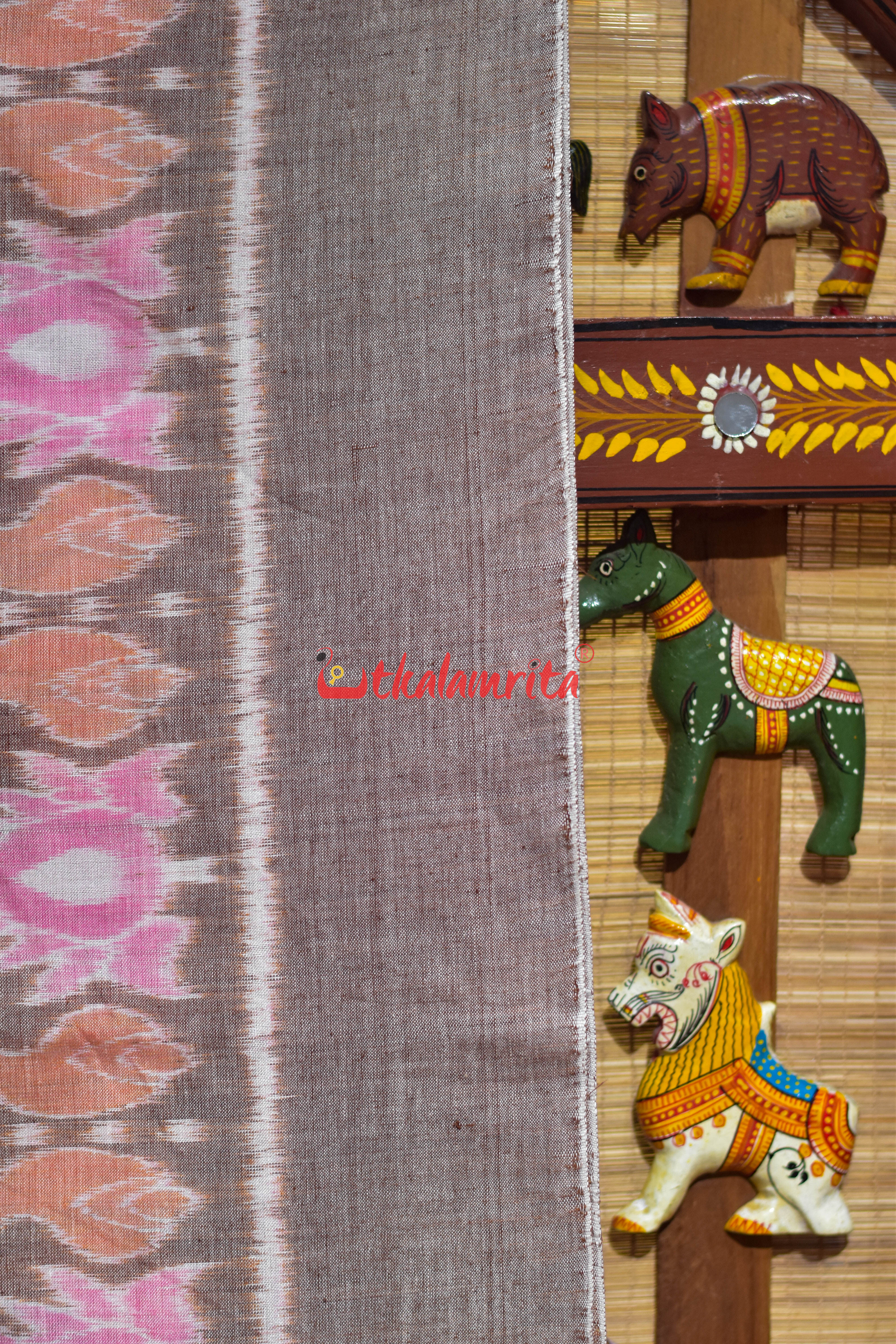 Pink Jodi Sankha Khandua Cotton Saree