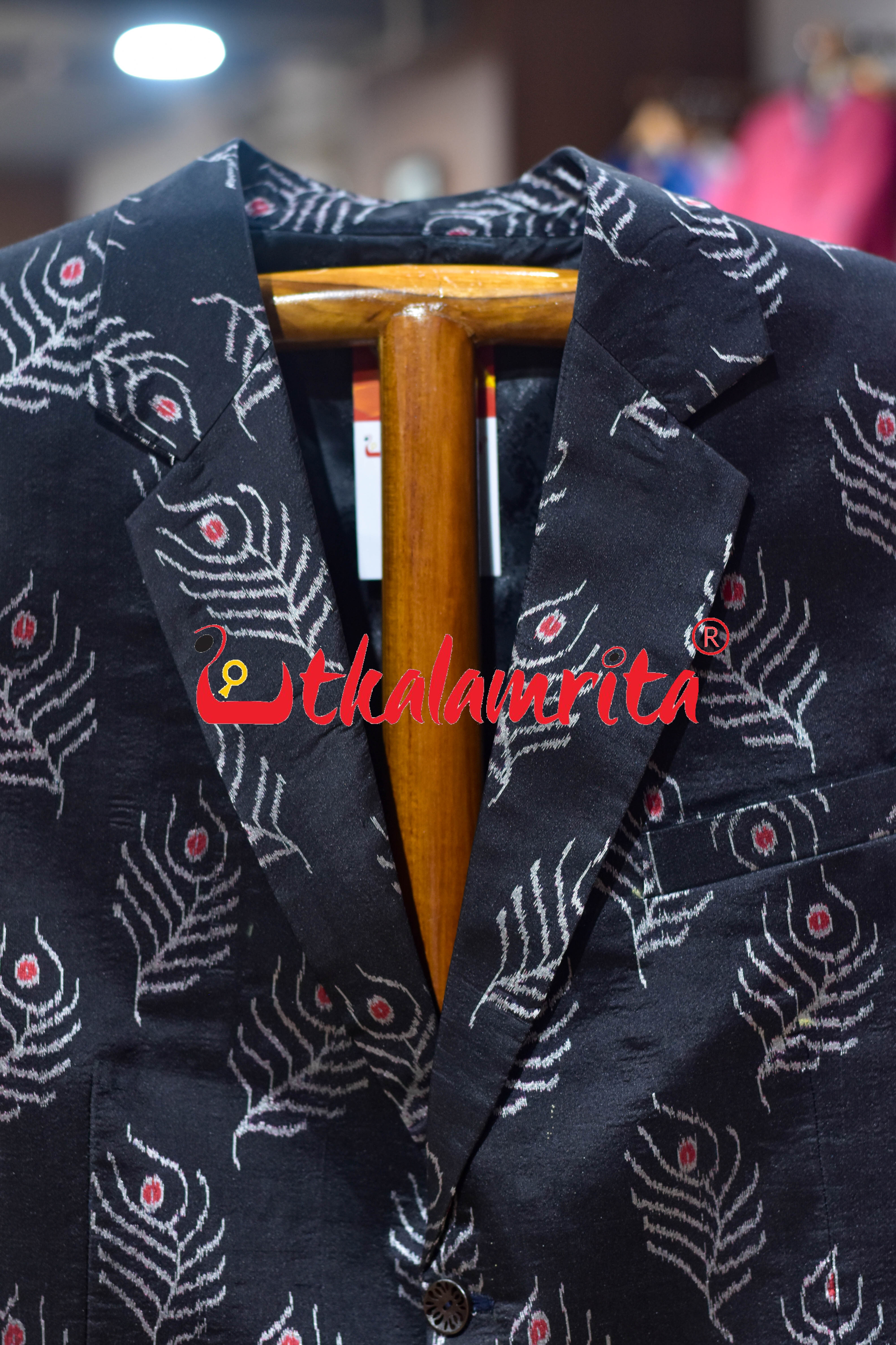 Black Mayurachandrika Sambalpuri Silk (Men's Blazer)