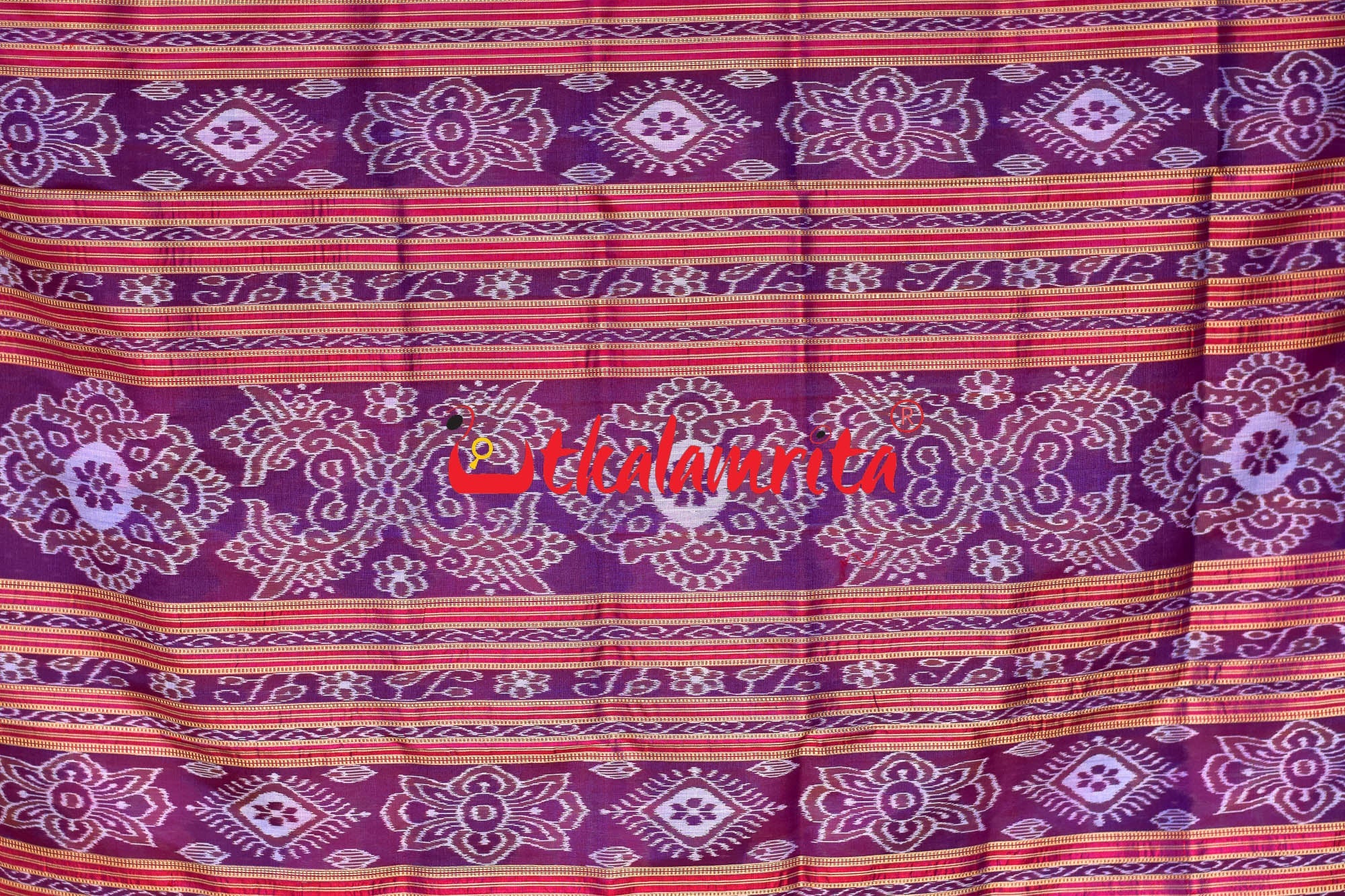 Blue Body Lotus Khandua Silk Saree