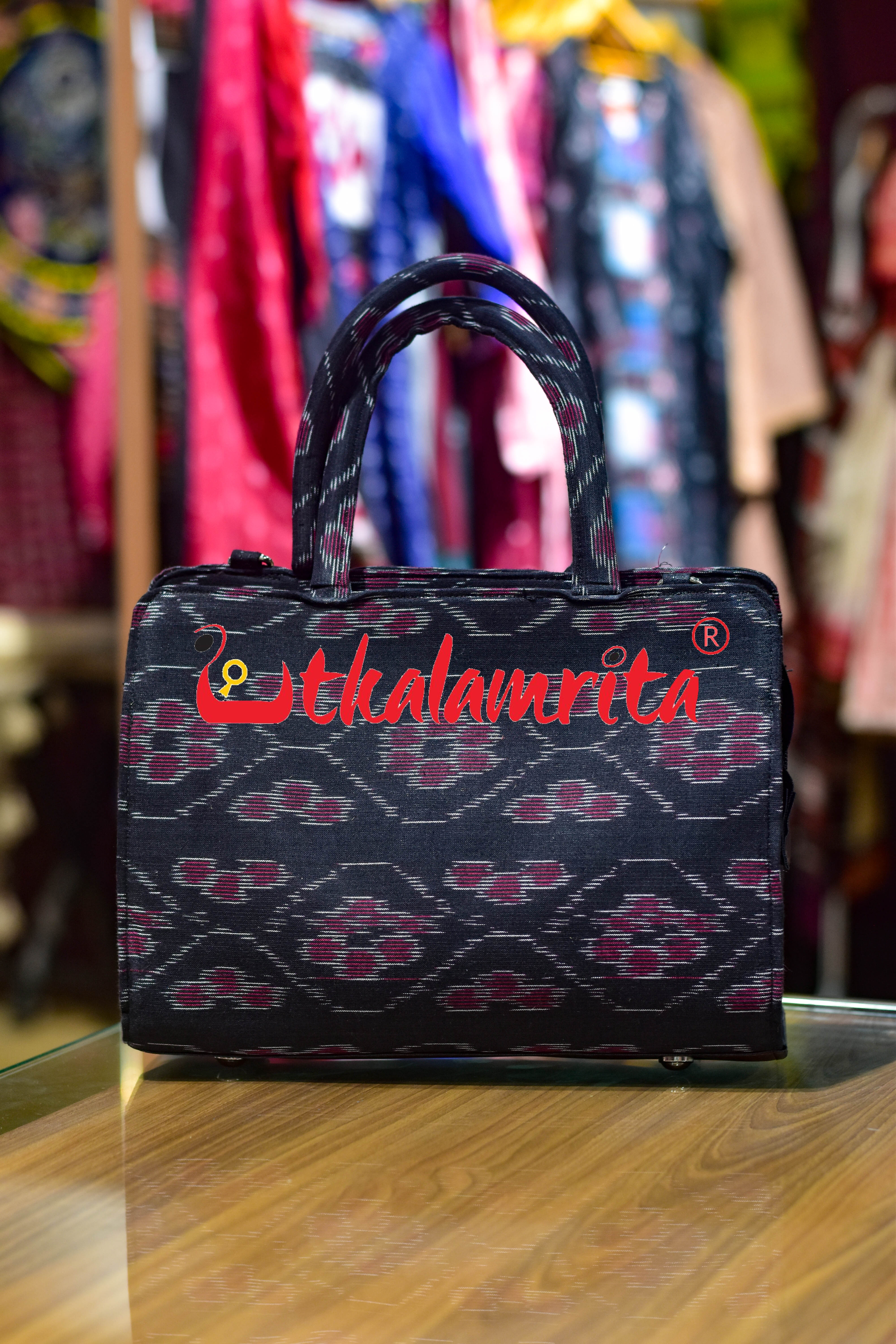 Black Tetris Medium Vanity Bag