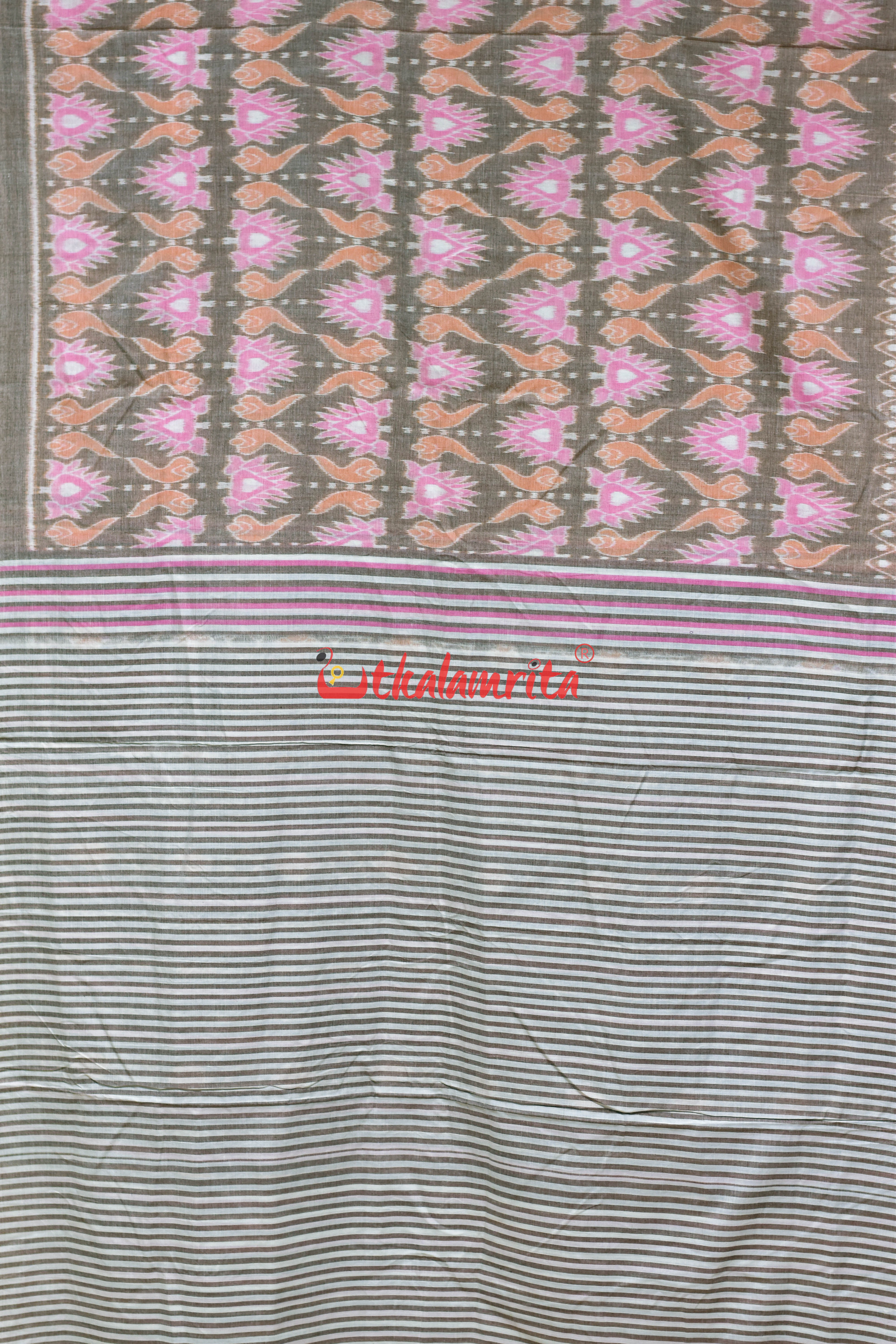 Pink Jodi Sankha Khandua Cotton Saree