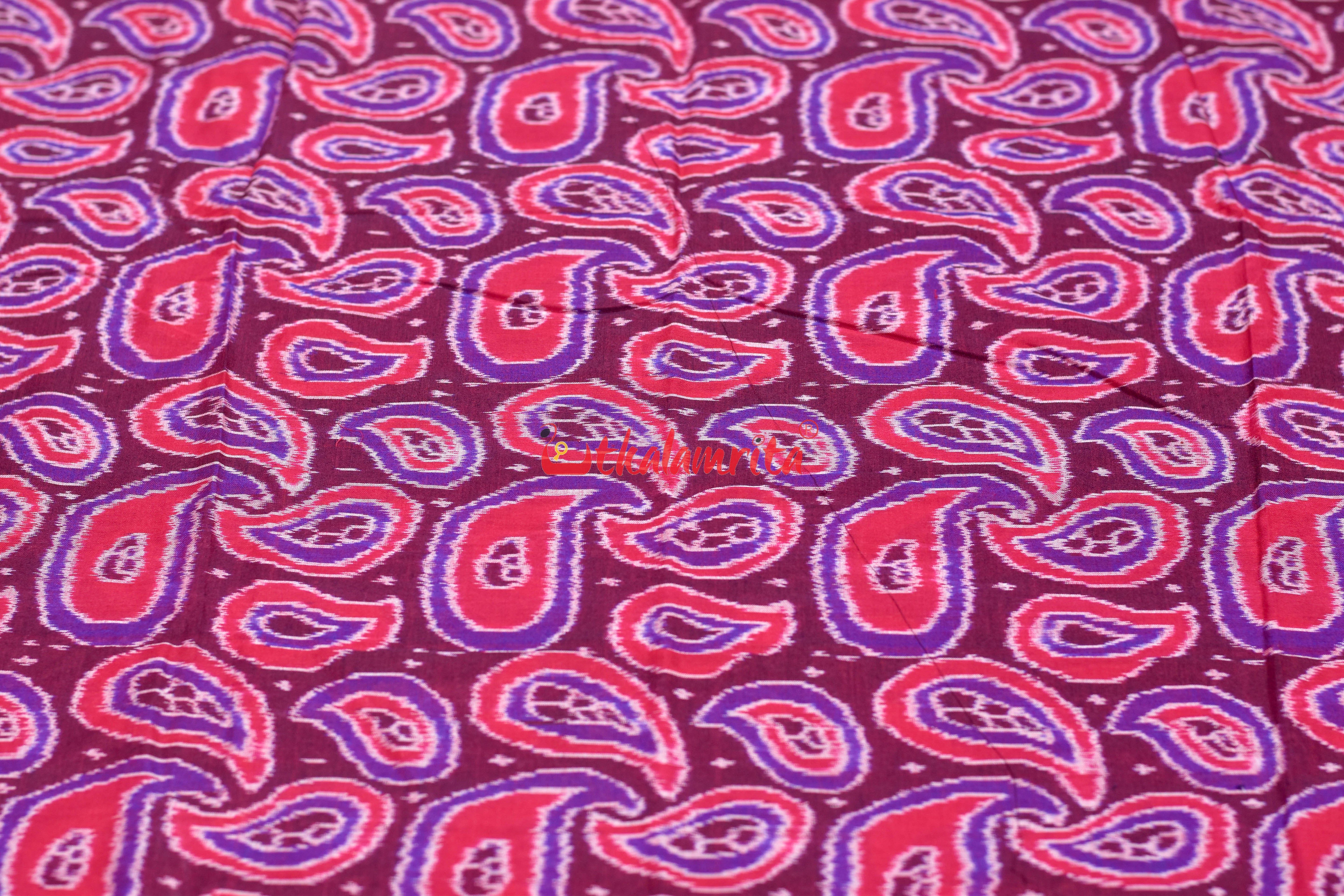 Maroon Red Amba Kasi Sambalpuri Cotton (Fabric)