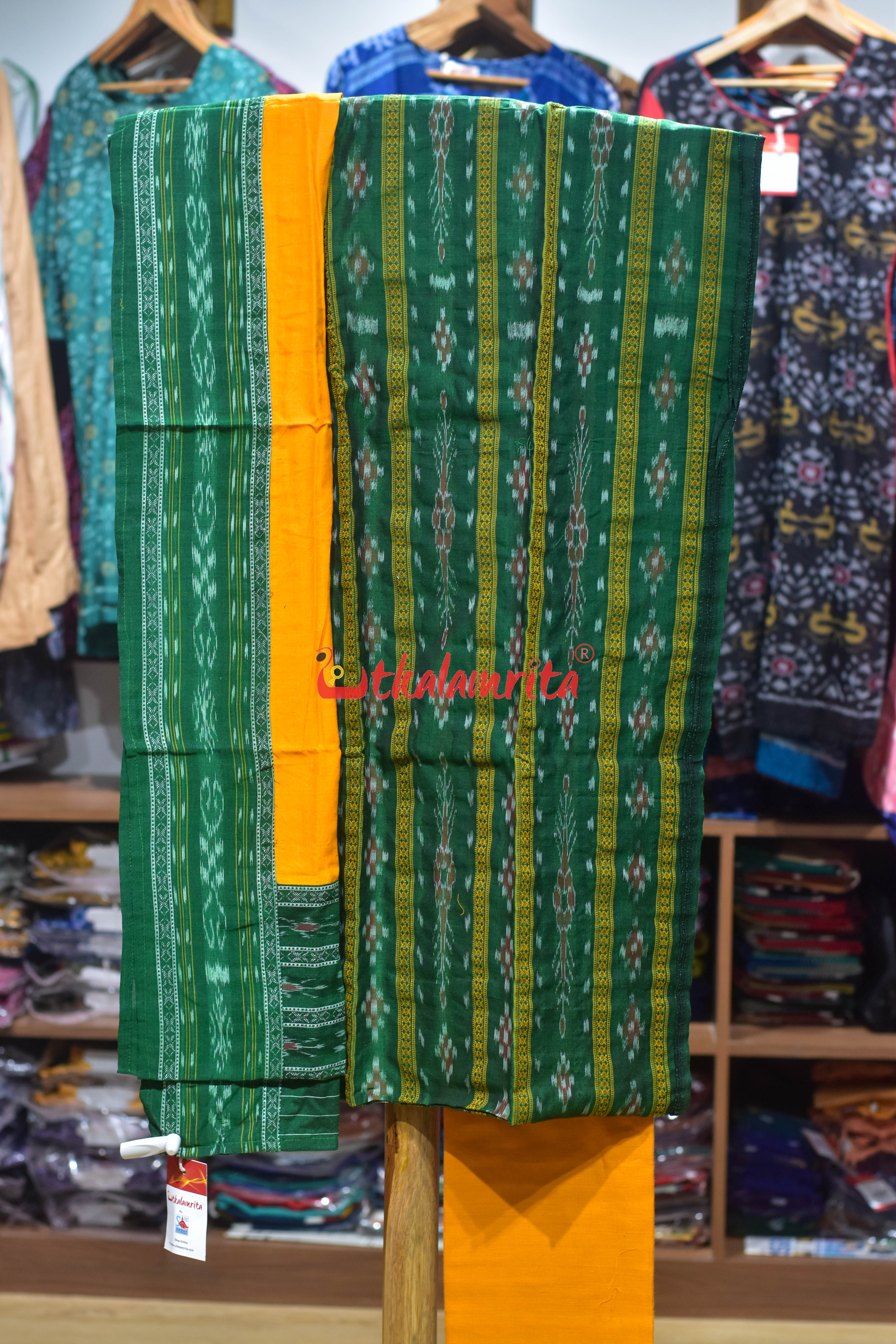 Green Yellow Pasapali Long Flower Dress Set