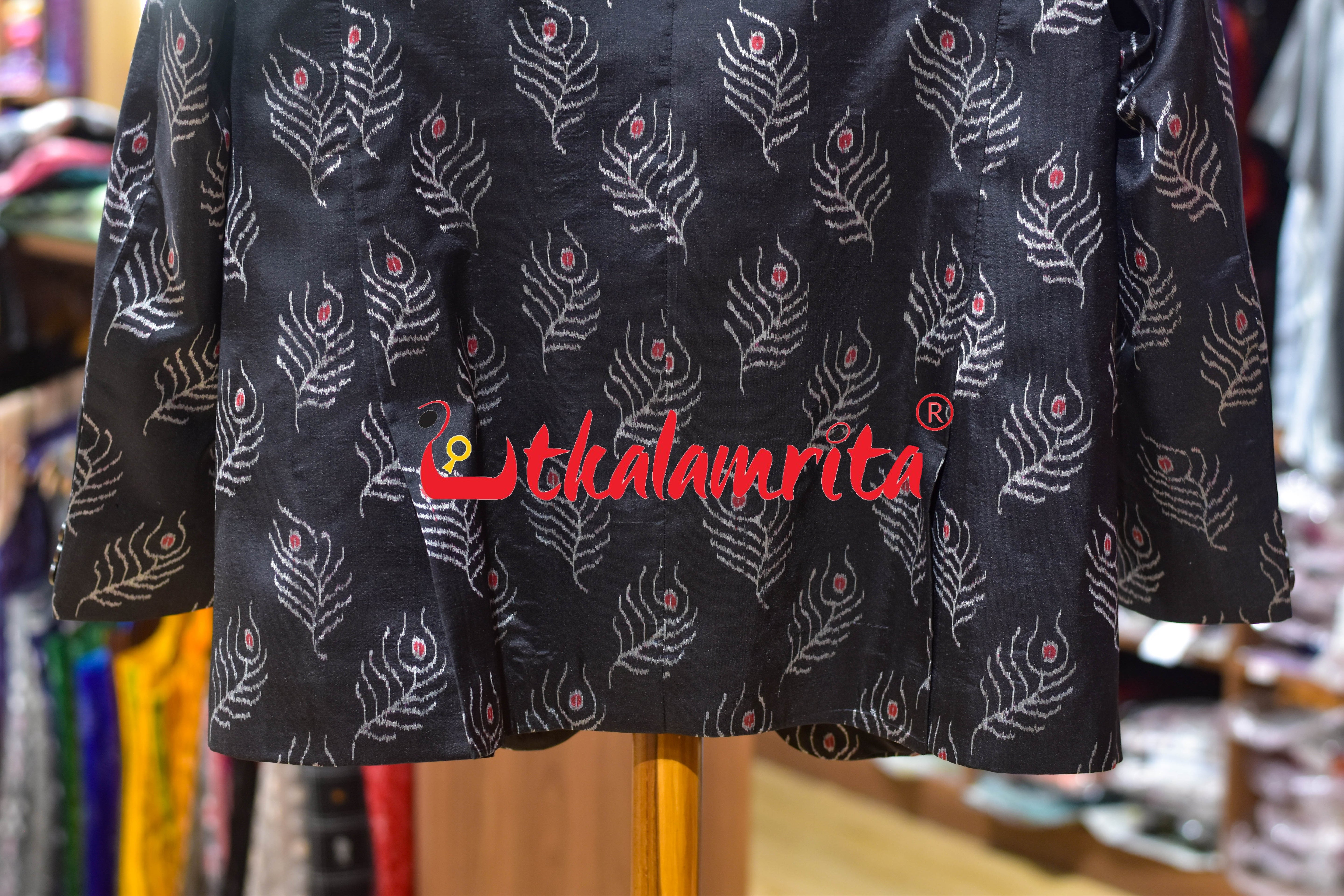 Black Mayurachandrika Sambalpuri Silk (Men's Blazer)
