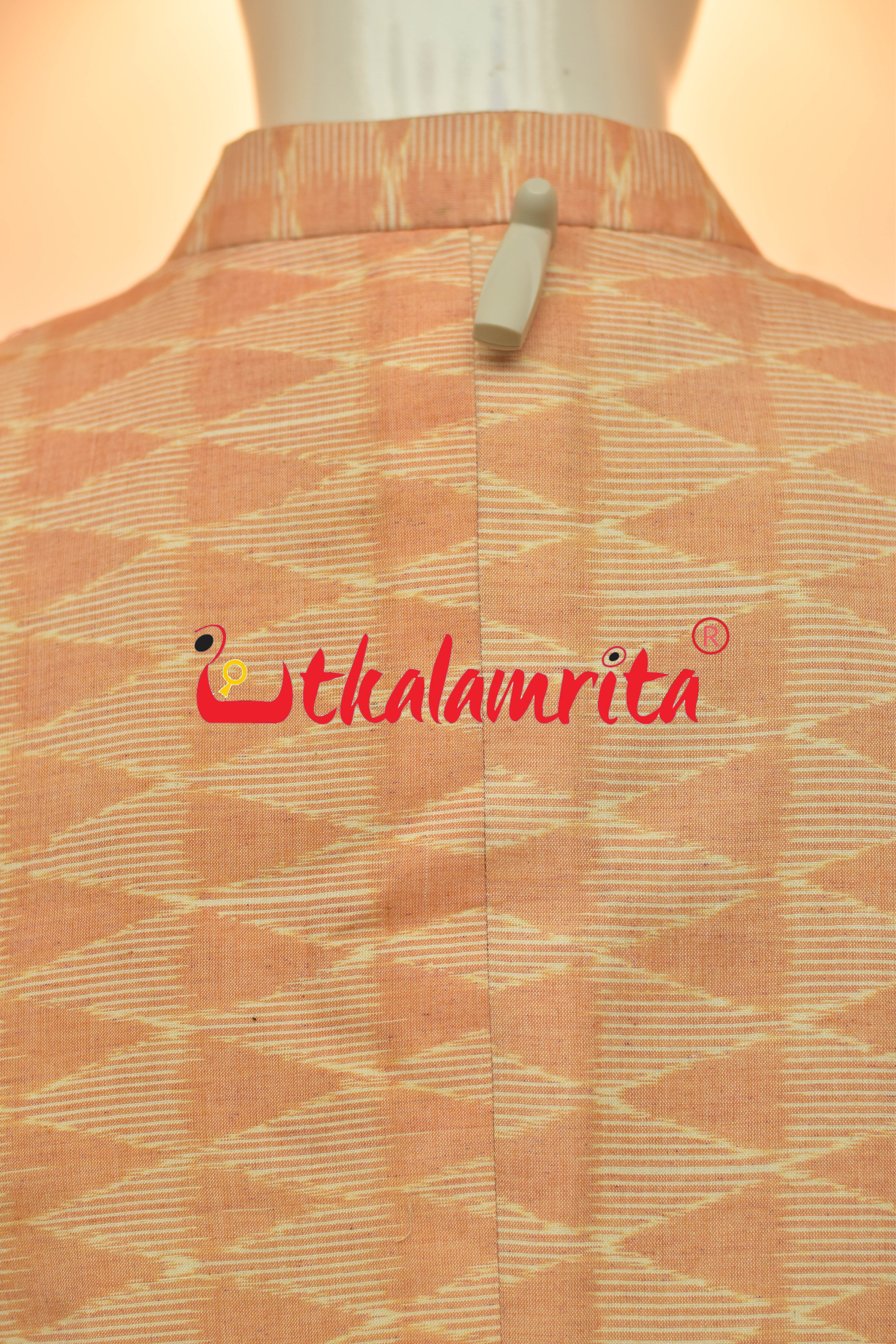 Peach Triangle Lines Ikat (Modi Jacket)