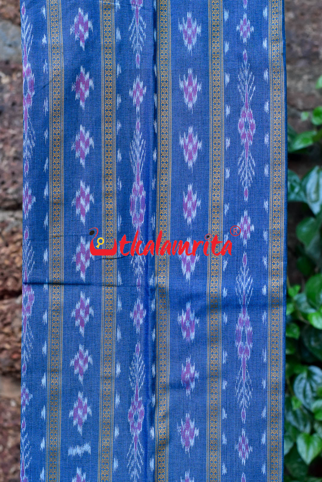 Tea Blue Red Pasapali Long Flower Bandha Dress Set