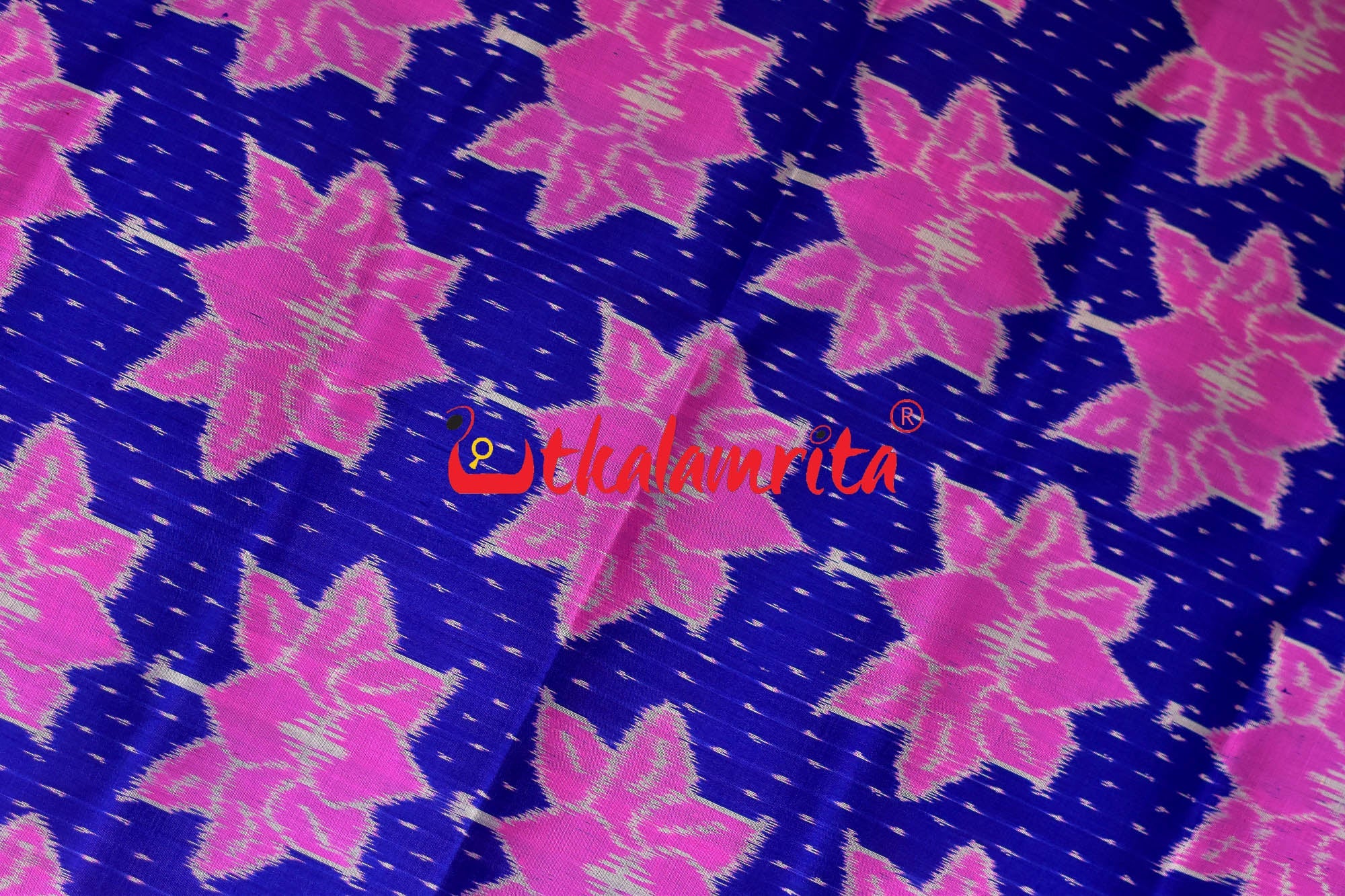 Blue Body Lotus Khandua Silk Saree