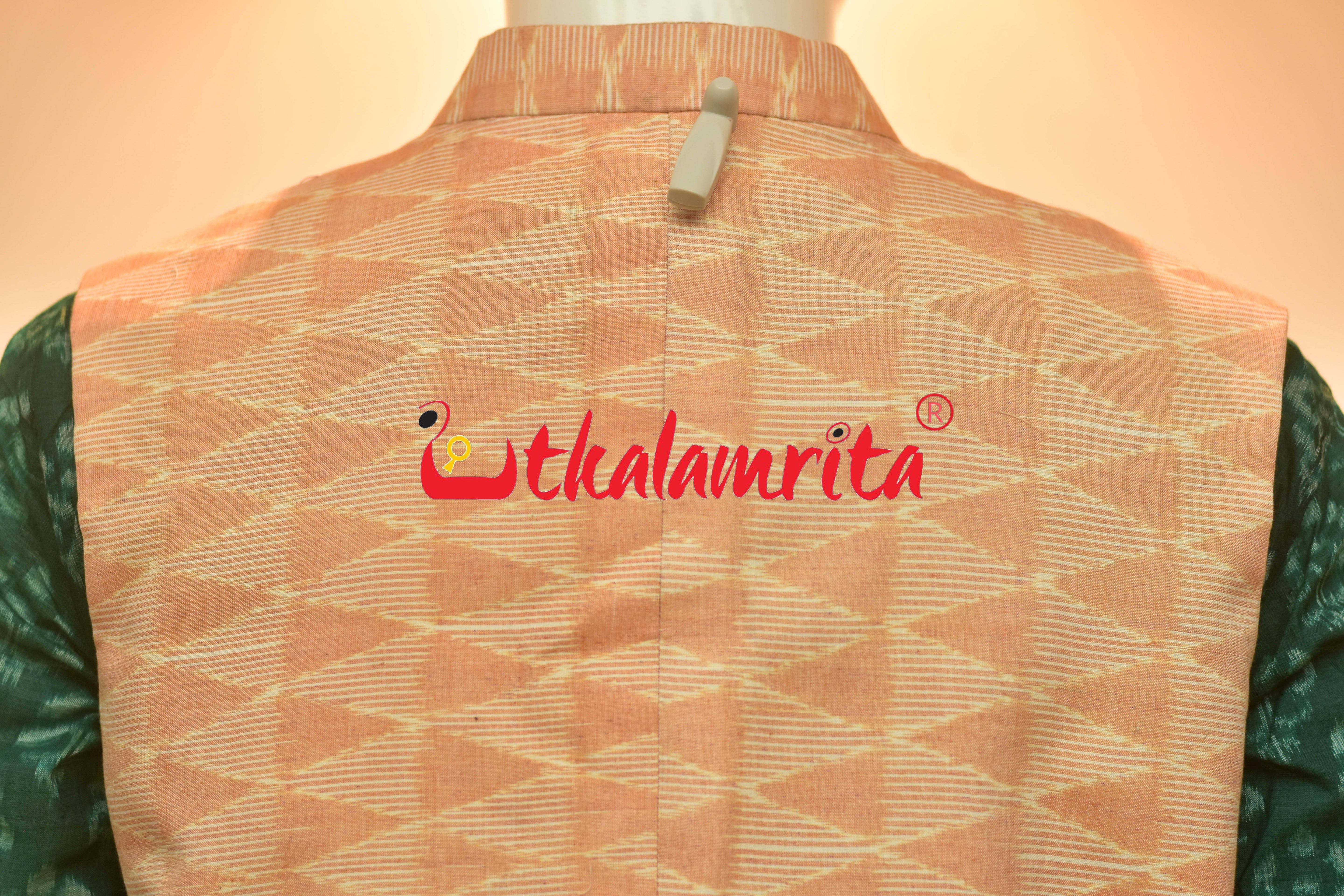 Peach Triangle Lines Ikat (Modi Jacket)