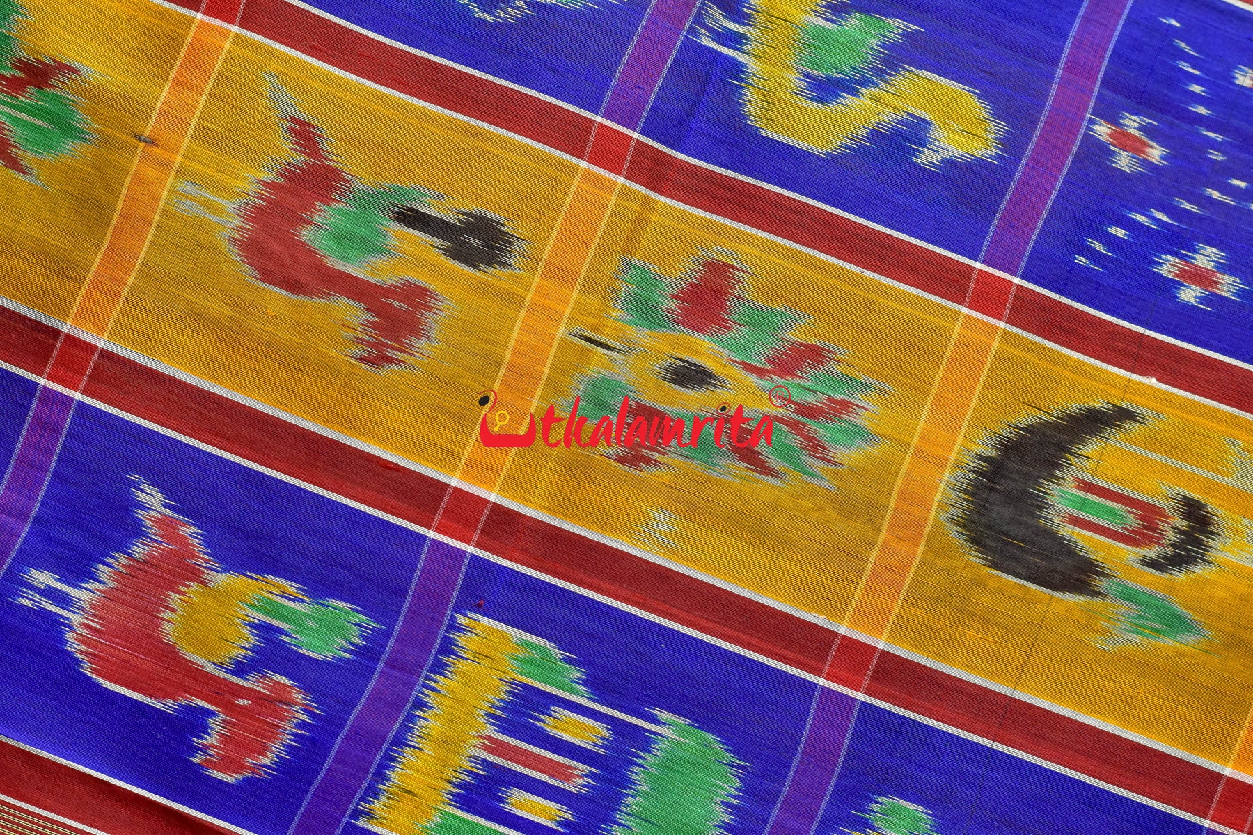 Golden Blue Nabarangi Silk Saree