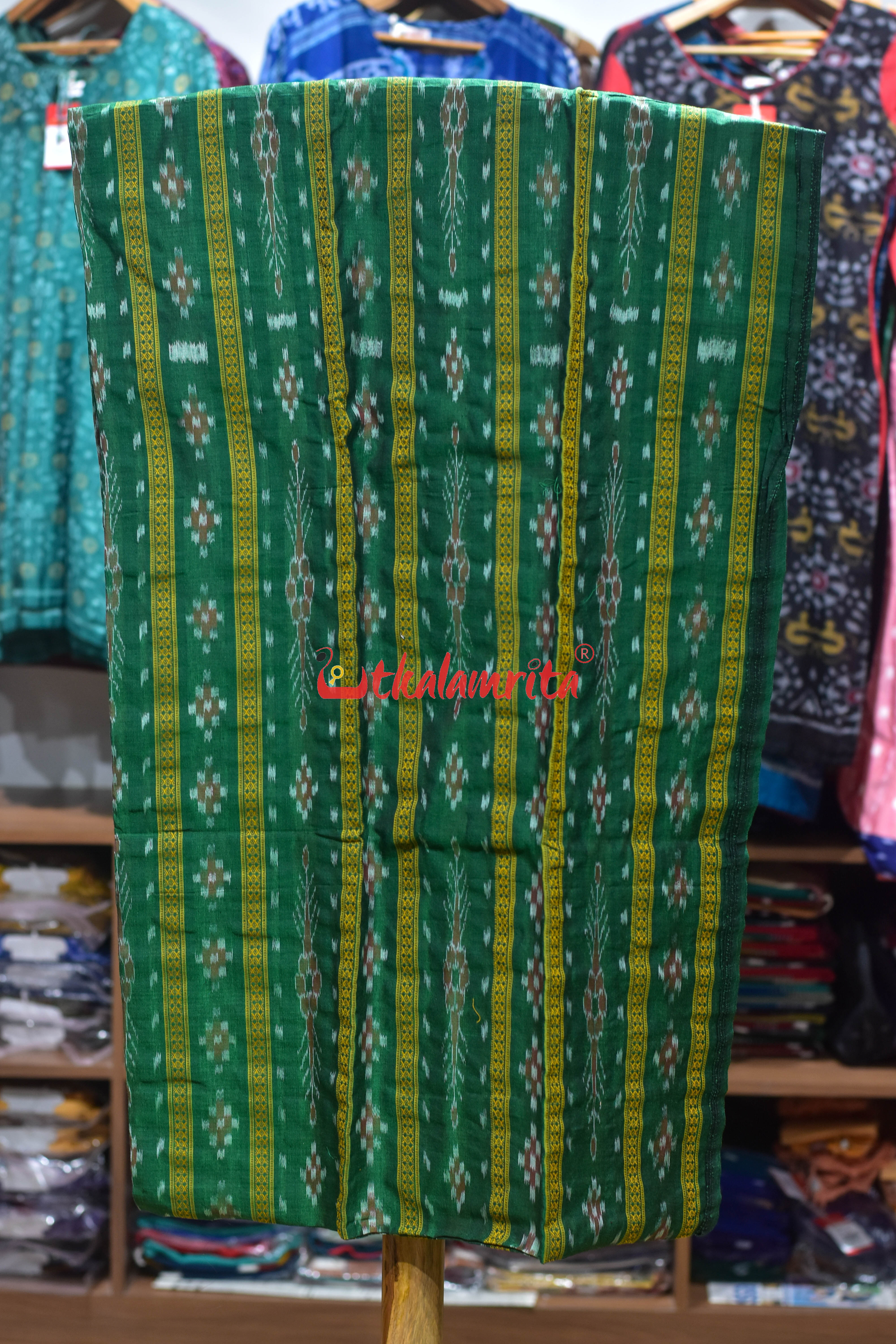 Green Yellow Pasapali Long Flower Dress Set