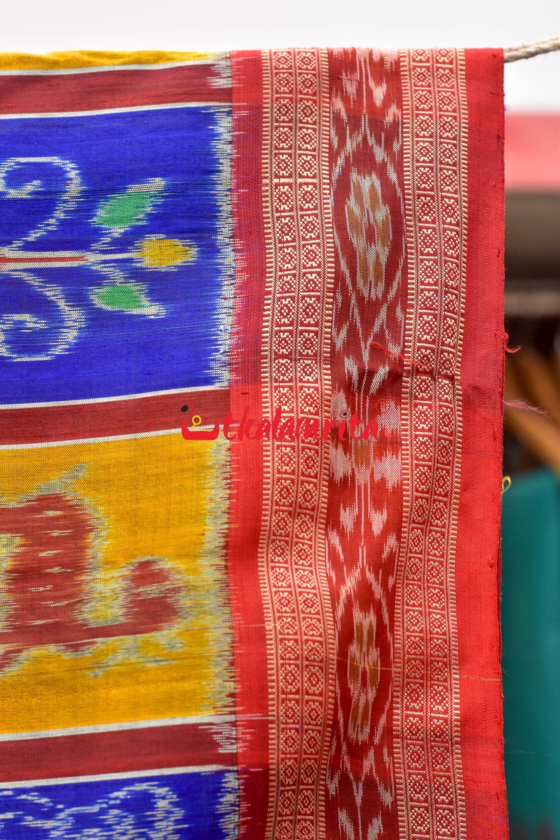 Golden Blue Nabarangi Silk Saree