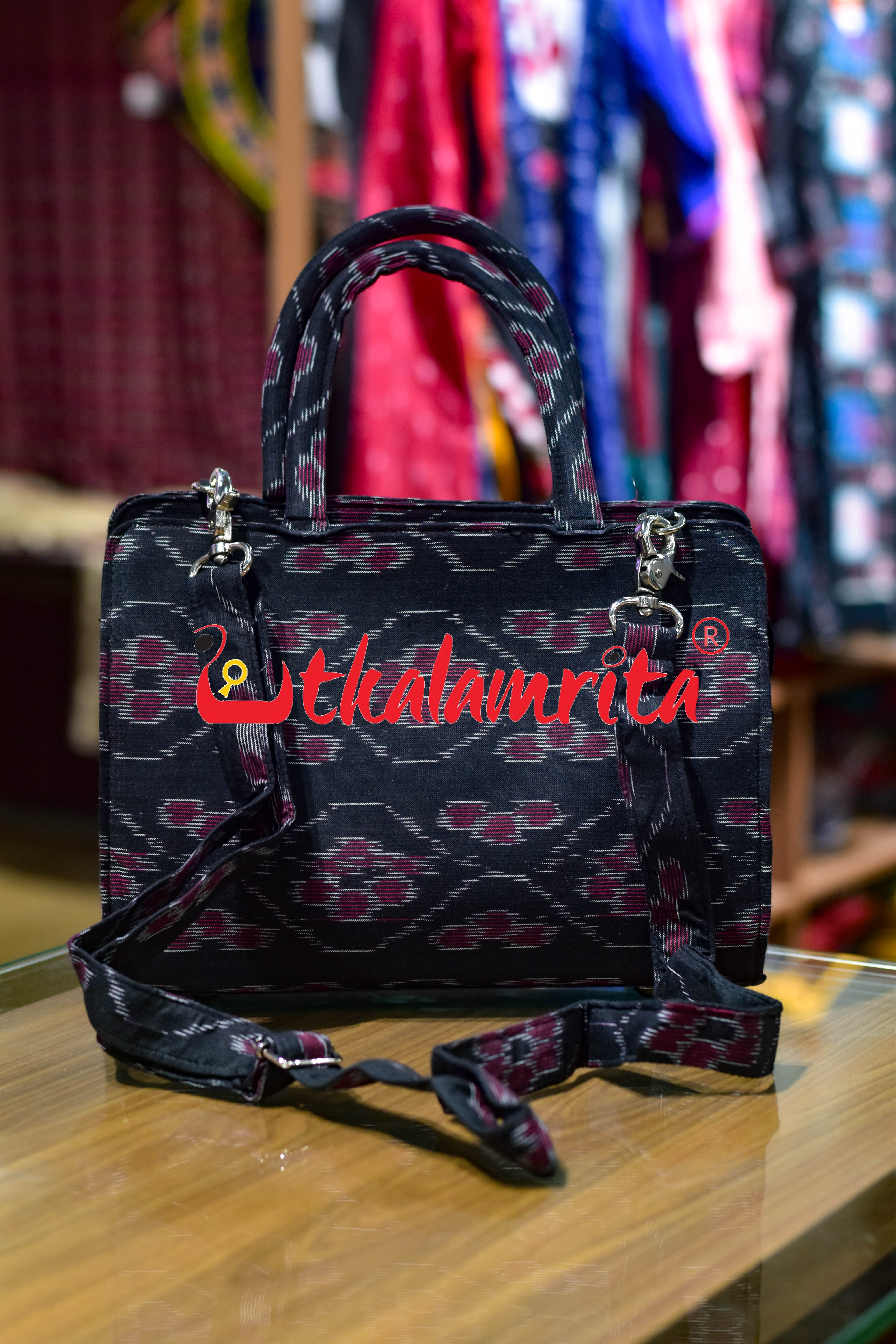 Black Tetris Medium Vanity Bag