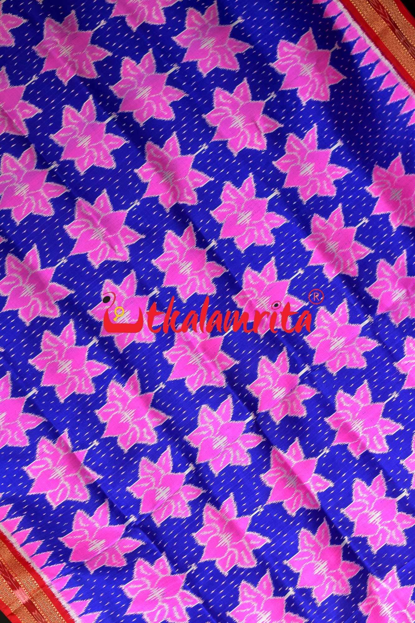 Blue Body Lotus Khandua Silk Saree