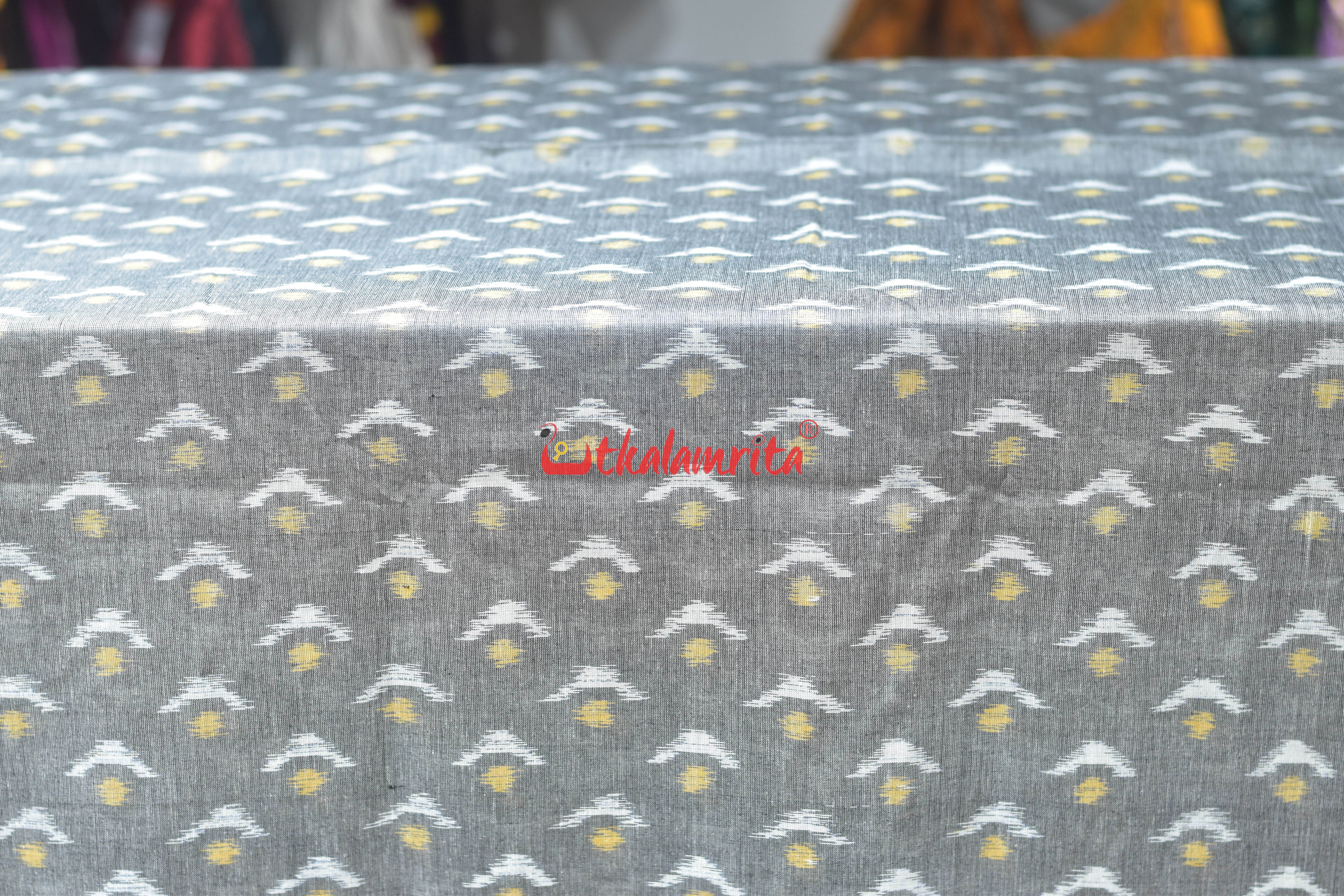 Grey Yellow Chandrika Ikat Cotton (Fabric)