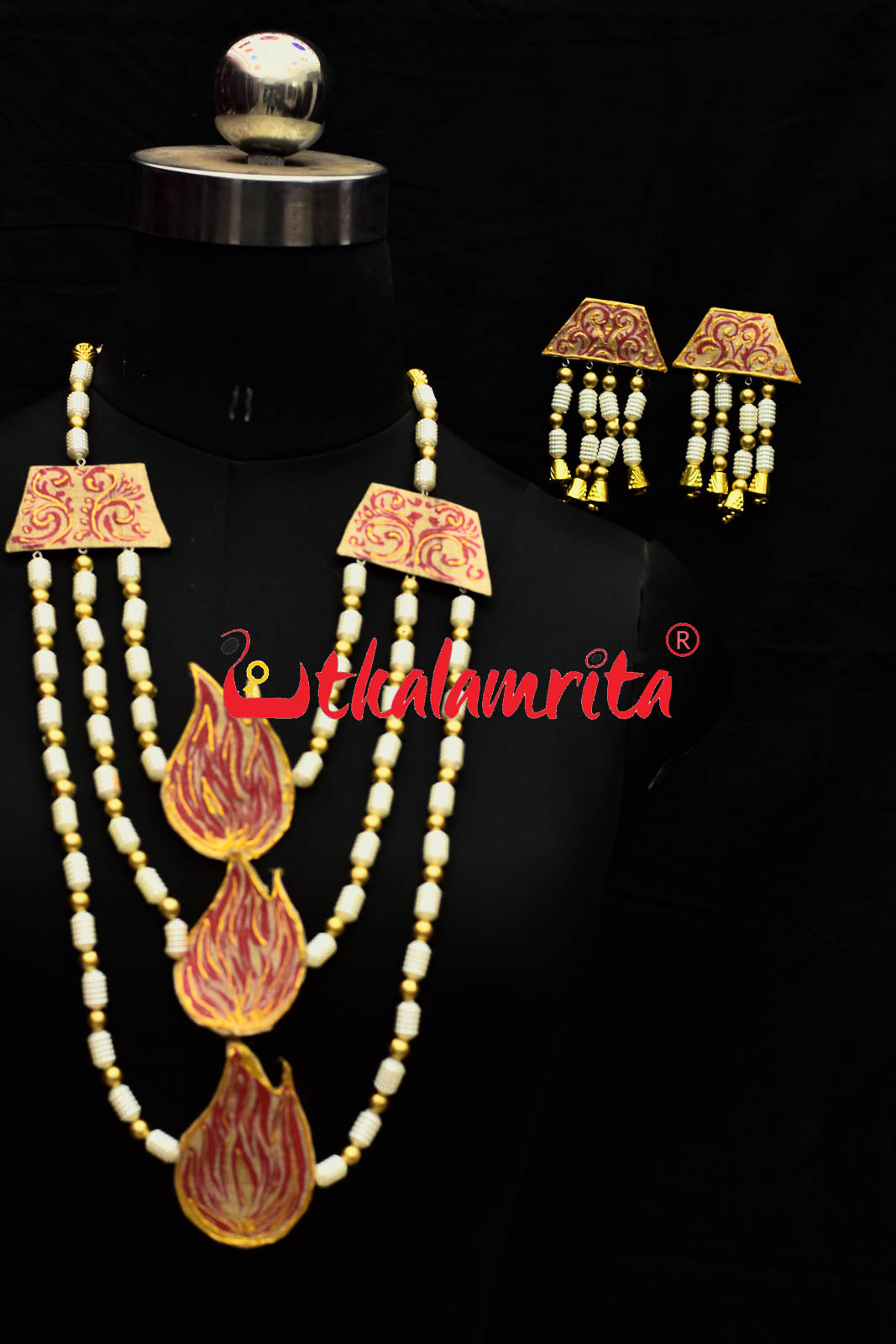 3 Strand Of Agni Pattachitra Jewellery Set
