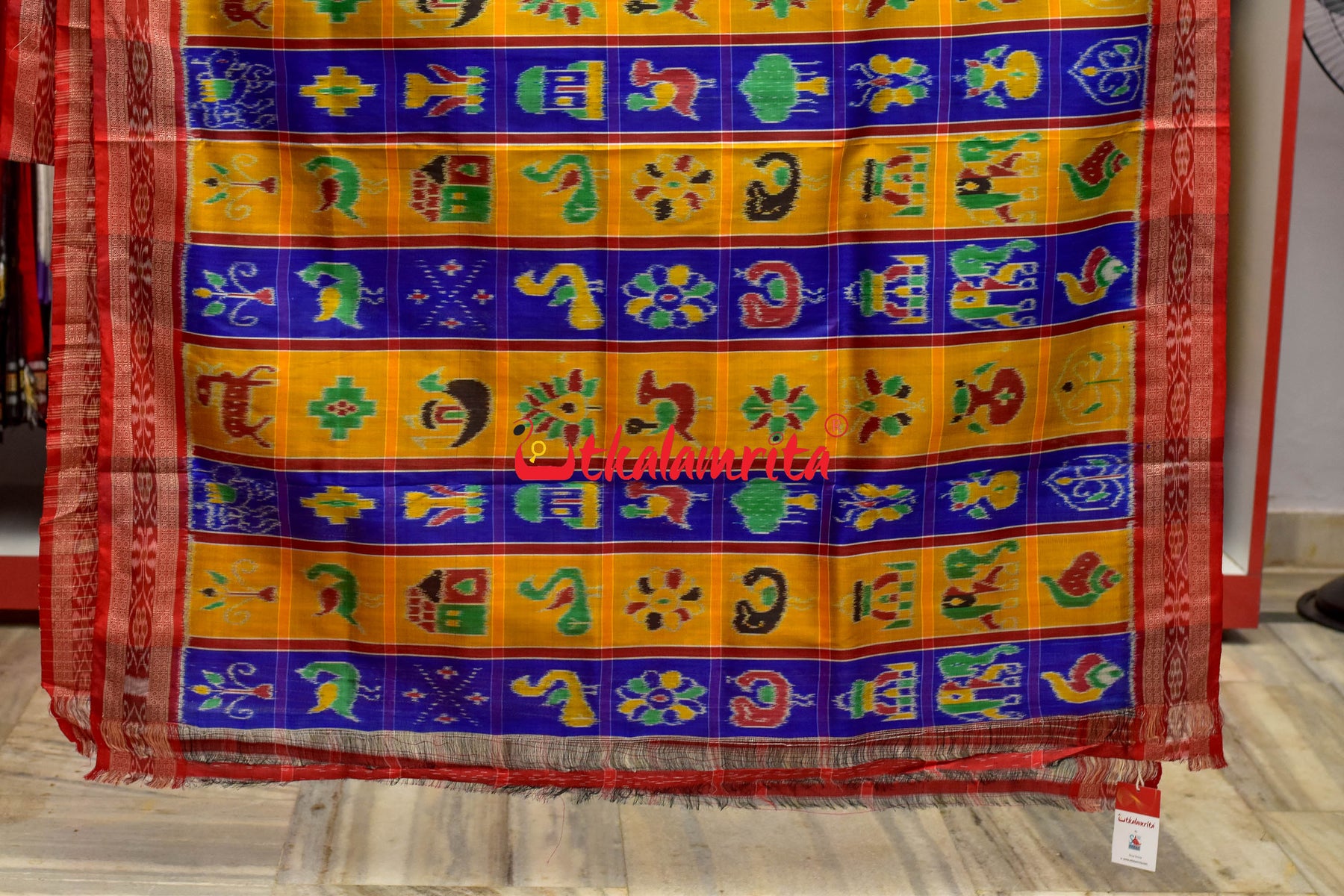 Golden Blue Nabarangi Silk Saree