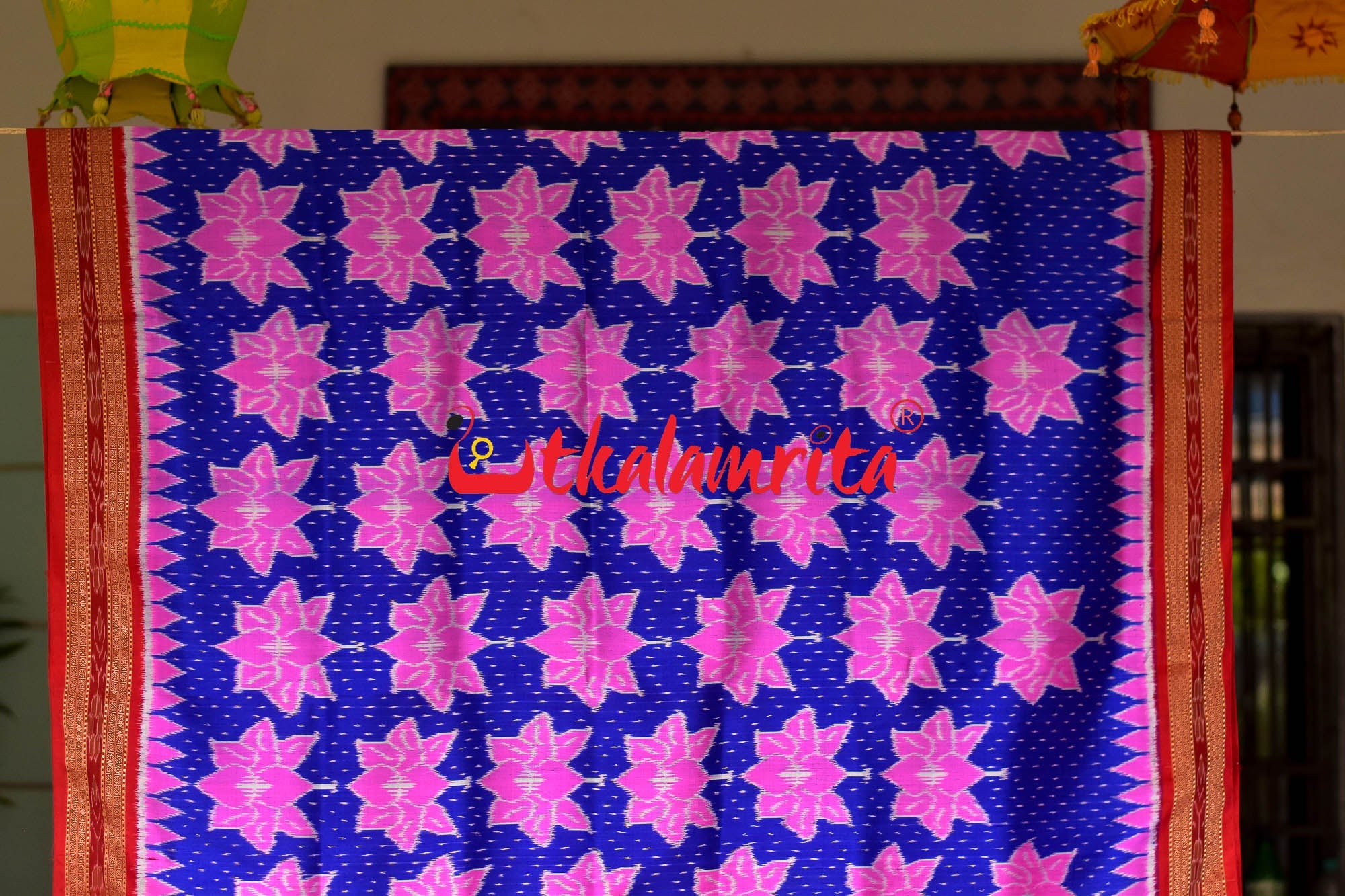 Blue Body Lotus Khandua Silk Saree