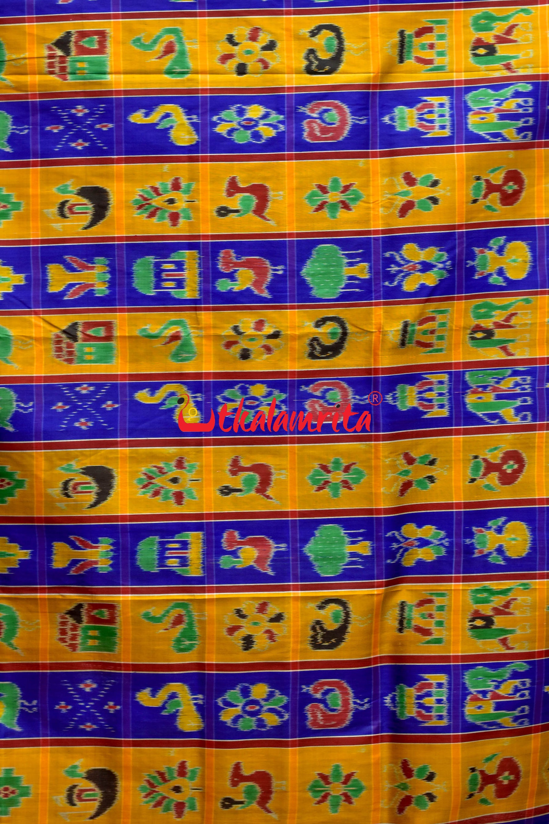 Golden Blue Nabarangi Silk Saree