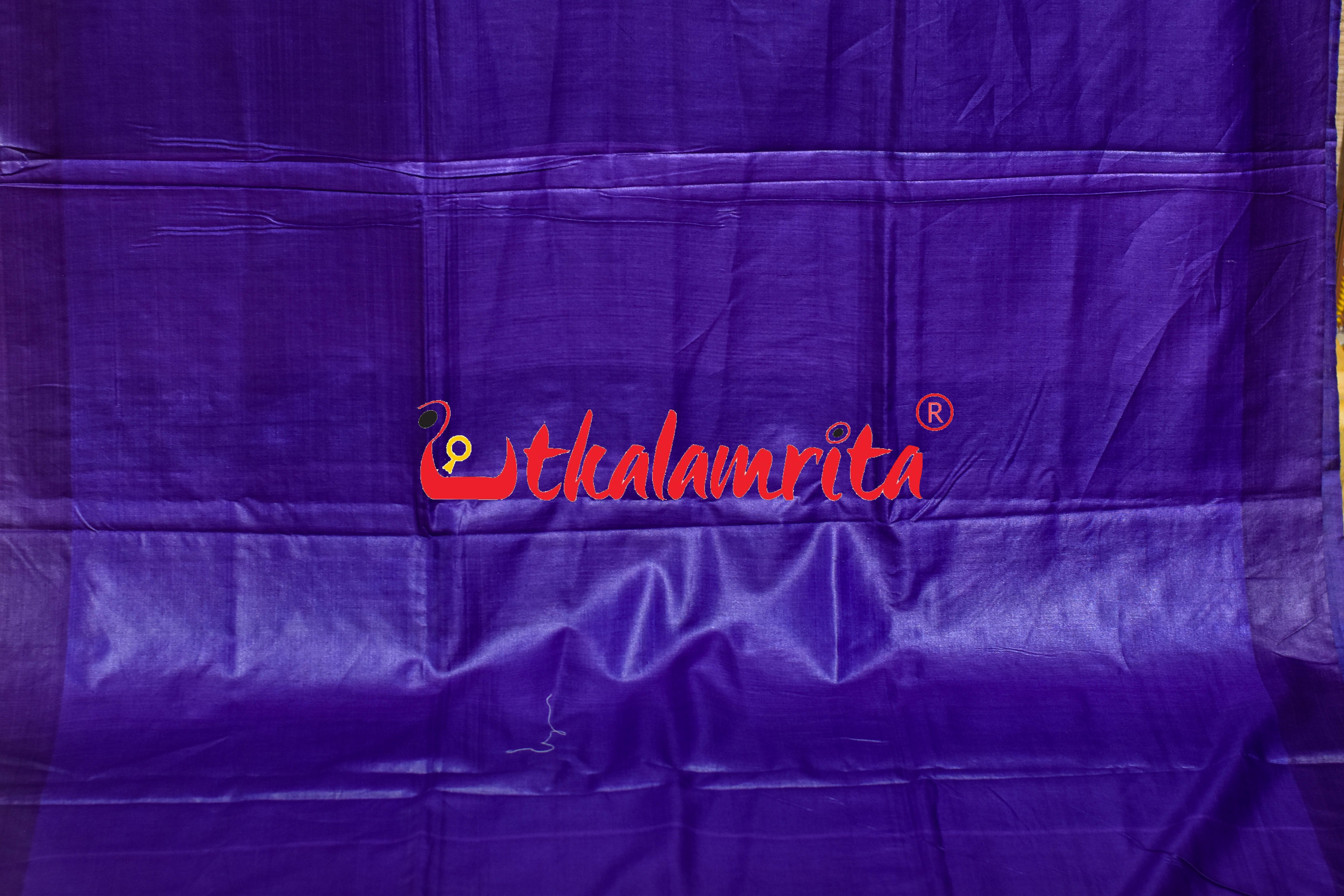 Red Blue Gopalpur Tussar Silk Saree