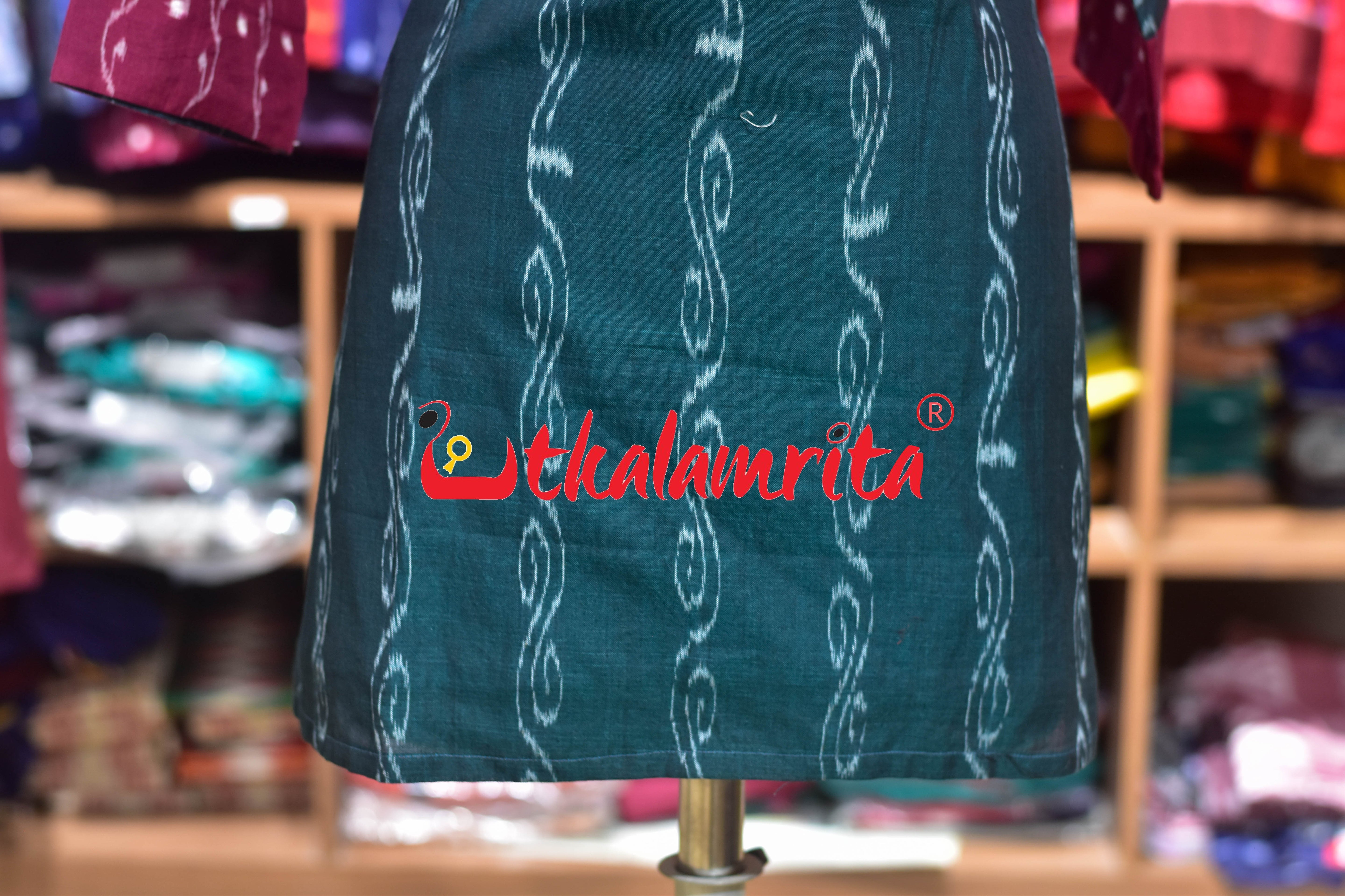 Bottle Green Anjimala Maroon Lata (ladies' Short Kurta)