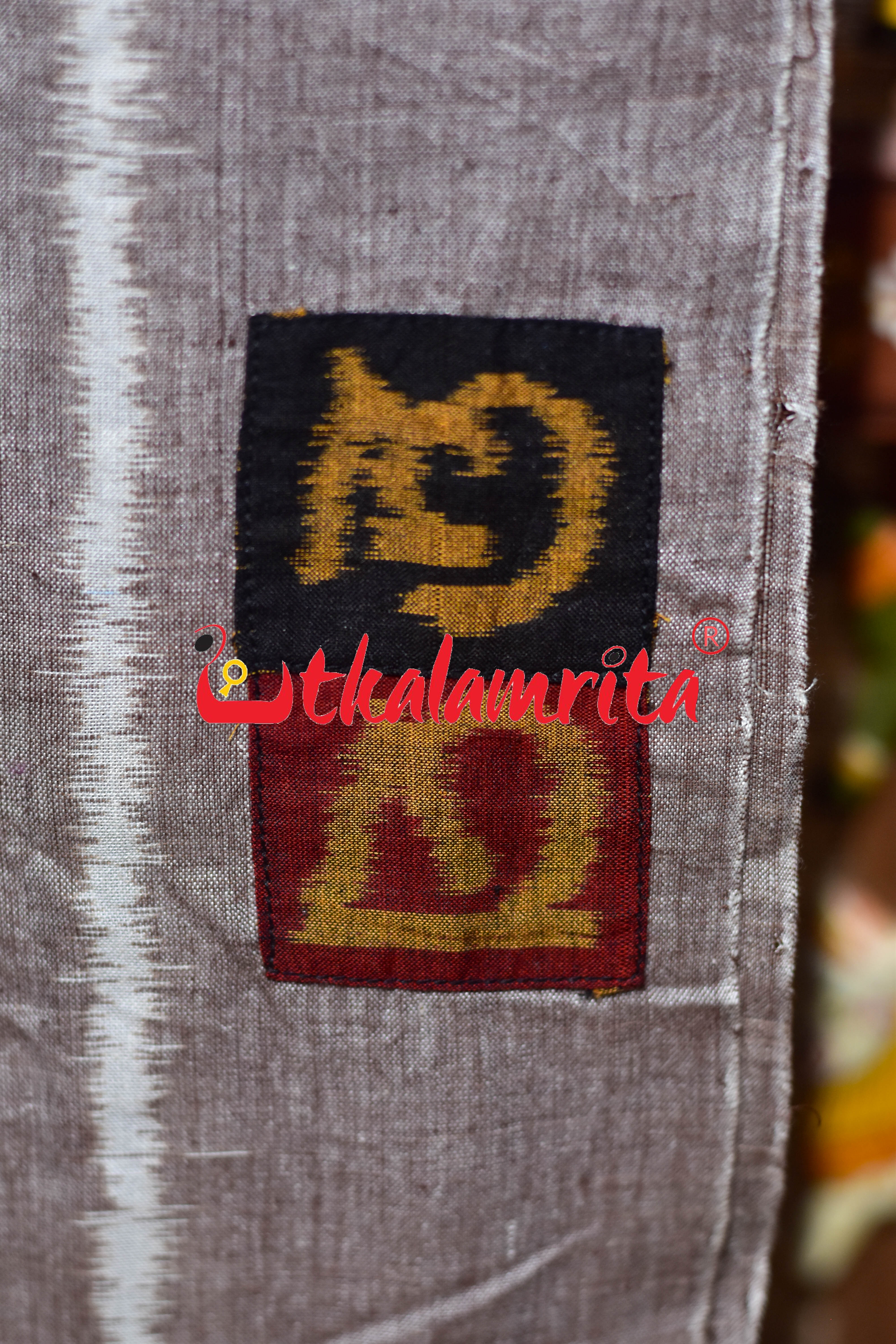 Gol Thikiri Single Ikat Odia Alphabets Anchal Designer Cotton Saree