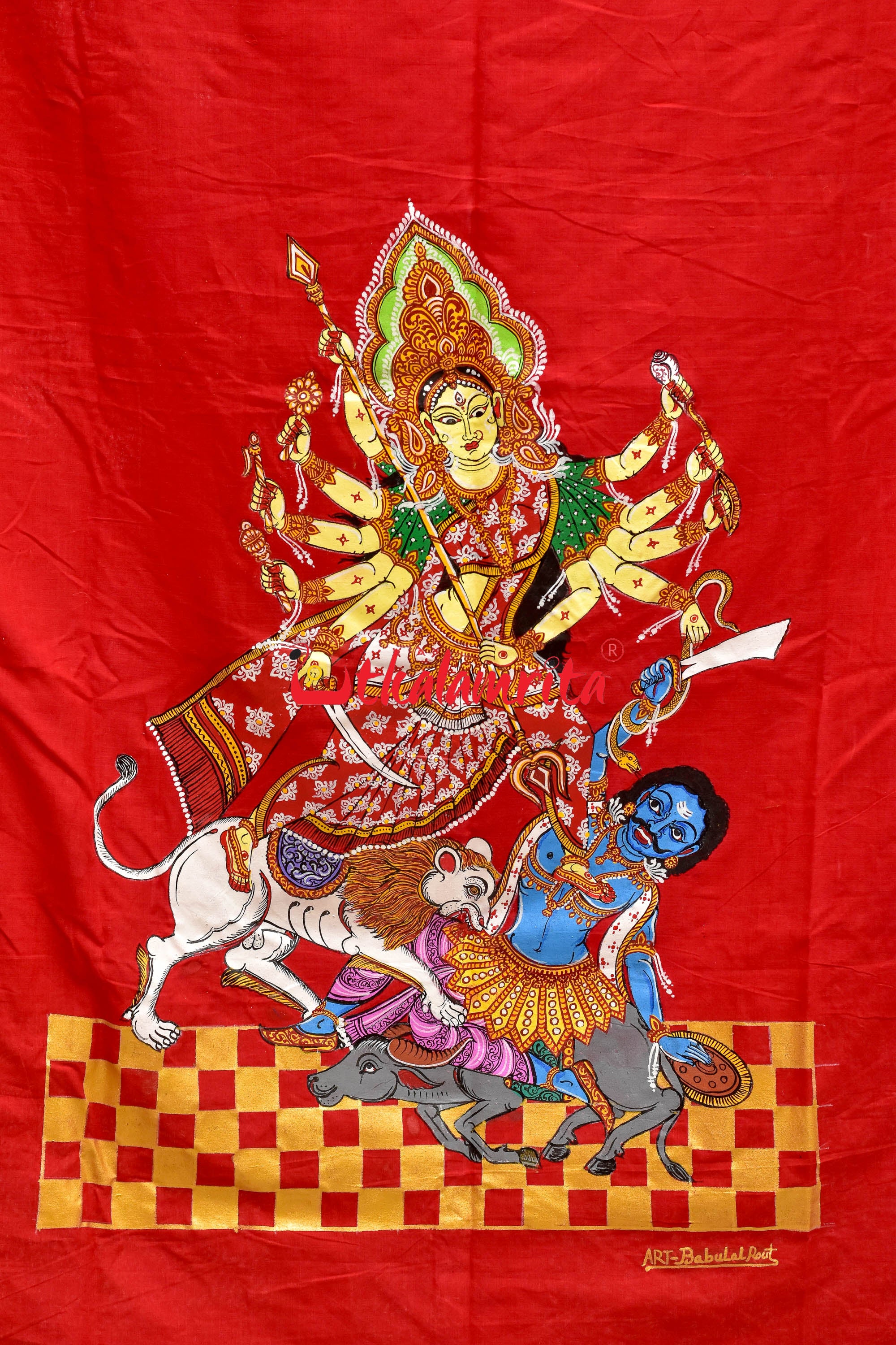 Durga Pattachitra (Kurta Piece)